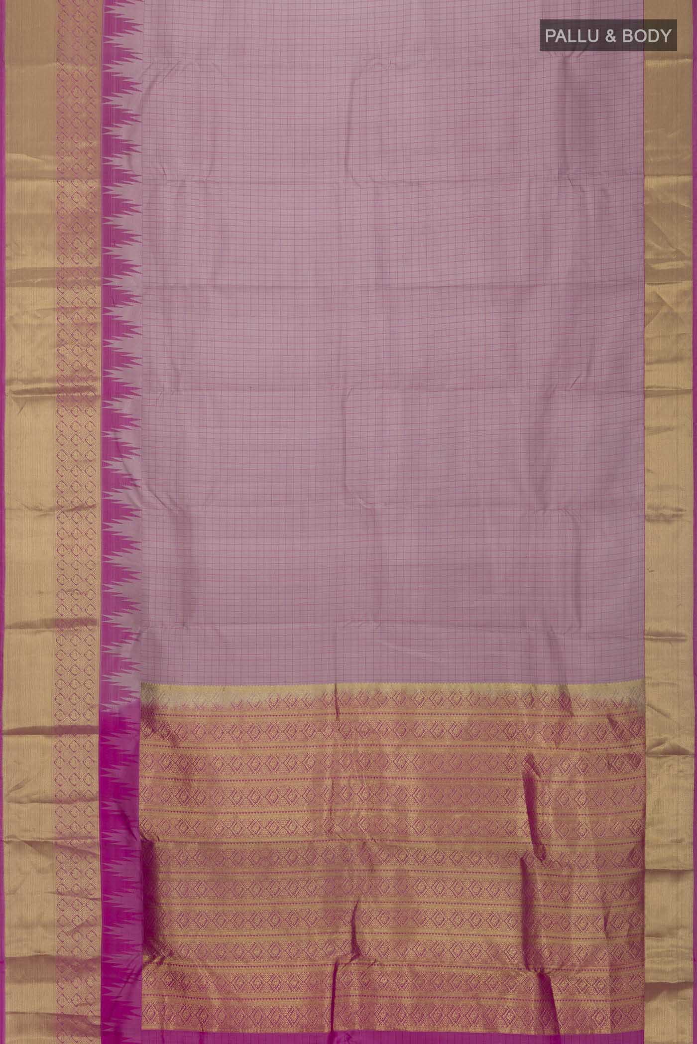 Mauve Kanchipuram Silk Saree - Image 6