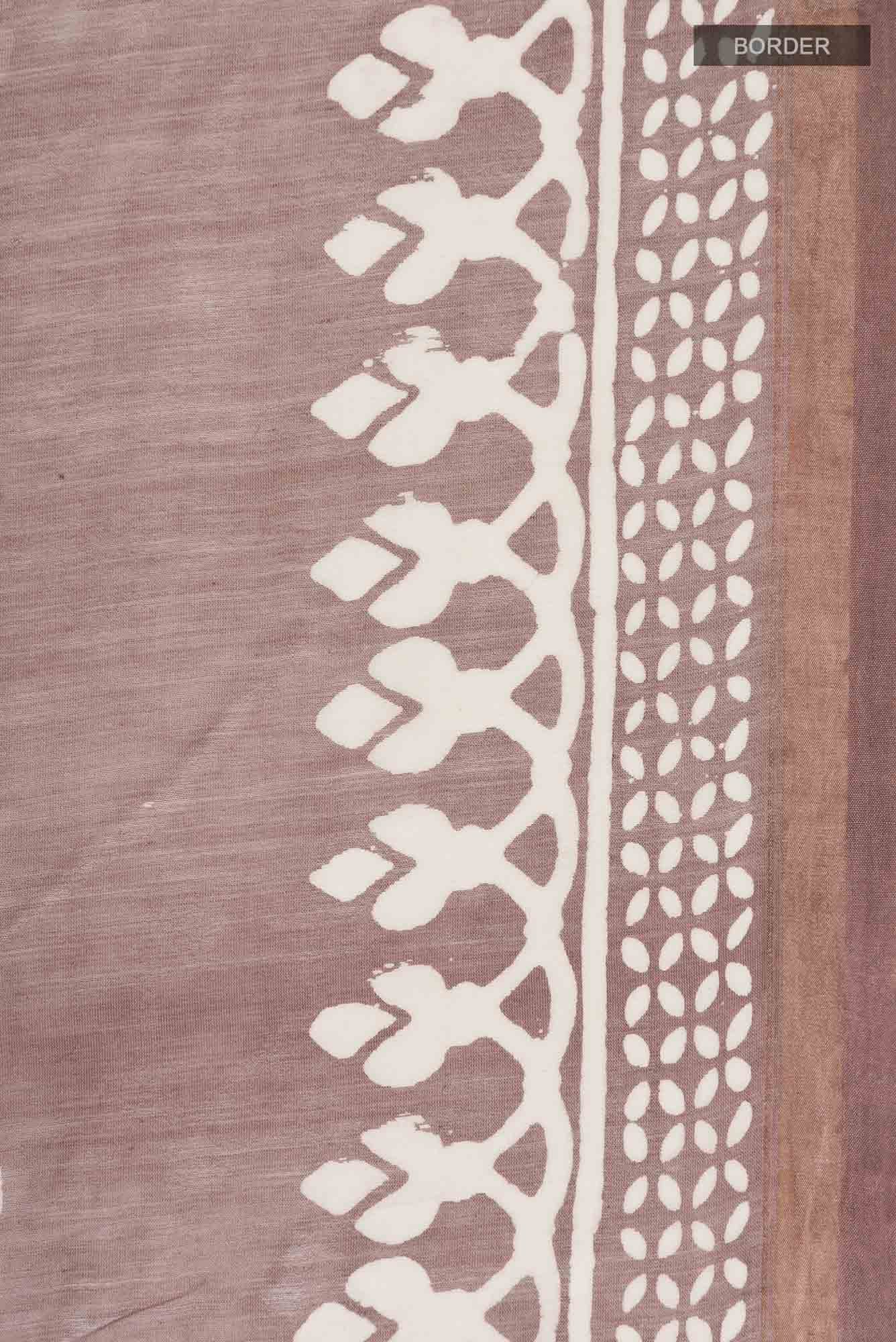 Mauve Maheshwari Silk Cotton Saree - Image 3