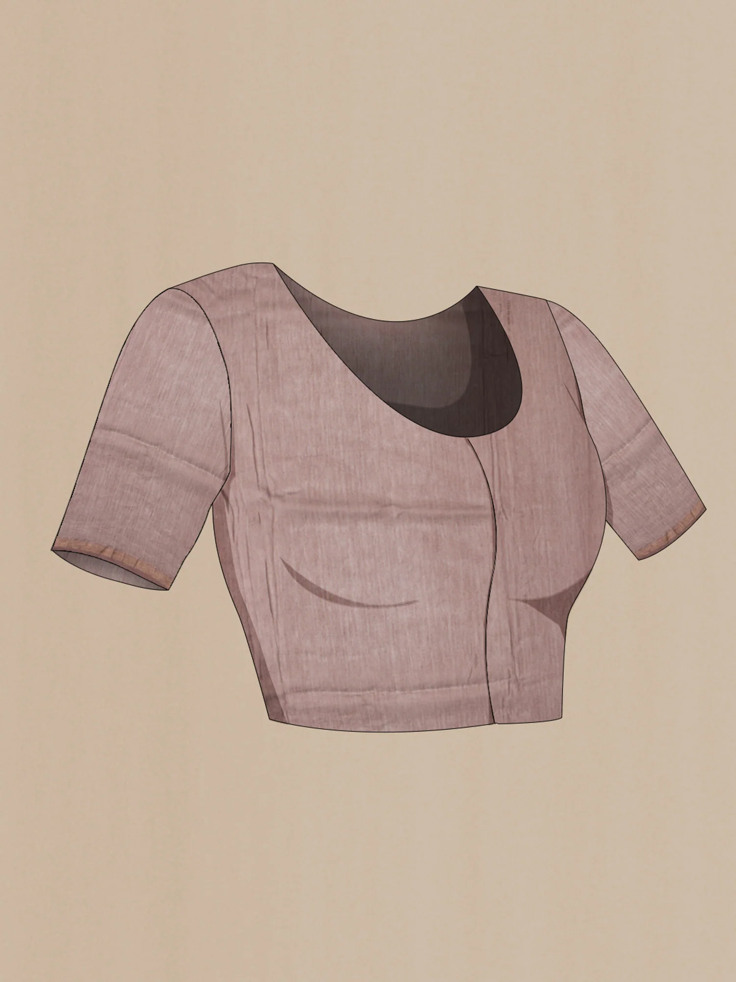 Mauve Maheshwari Silk Cotton Saree - Image 4