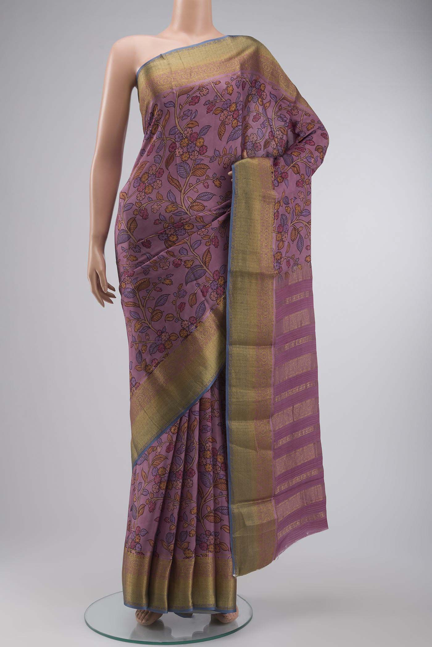 Mauve Mysore Crepe Saree