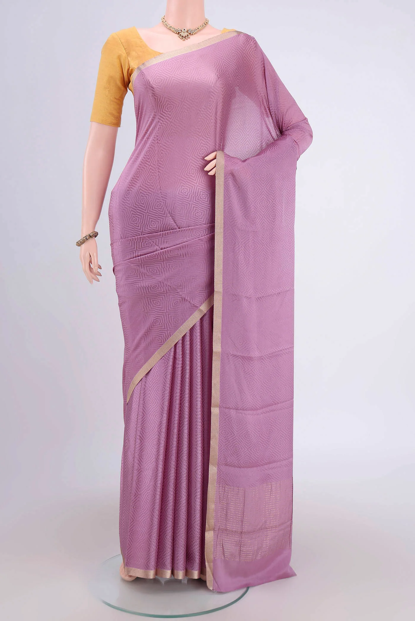 Lavender Mysore Crepe Saree
