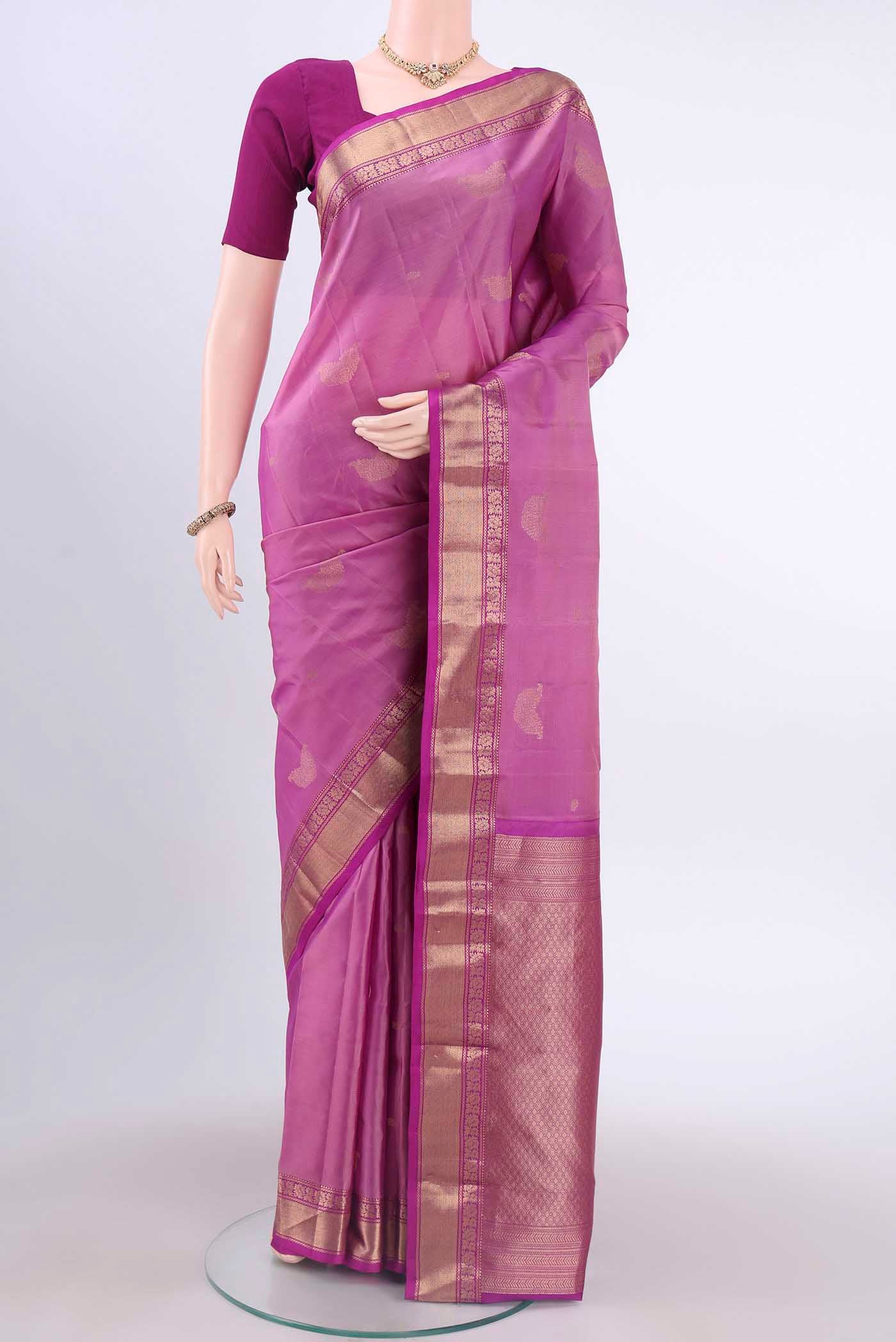 Lavender Kanchipuram Silk Saree