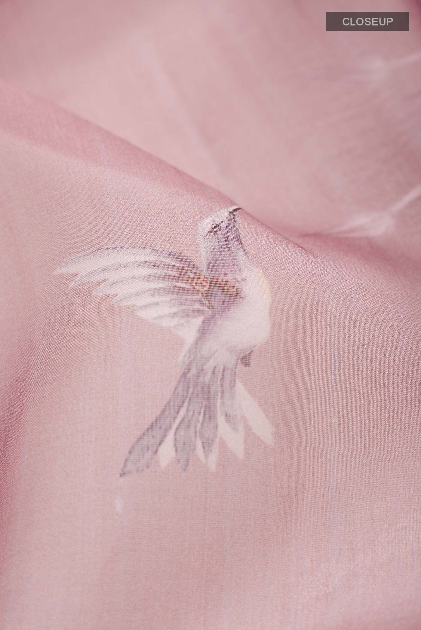 Mauve Organza Silk Saree - Image 2