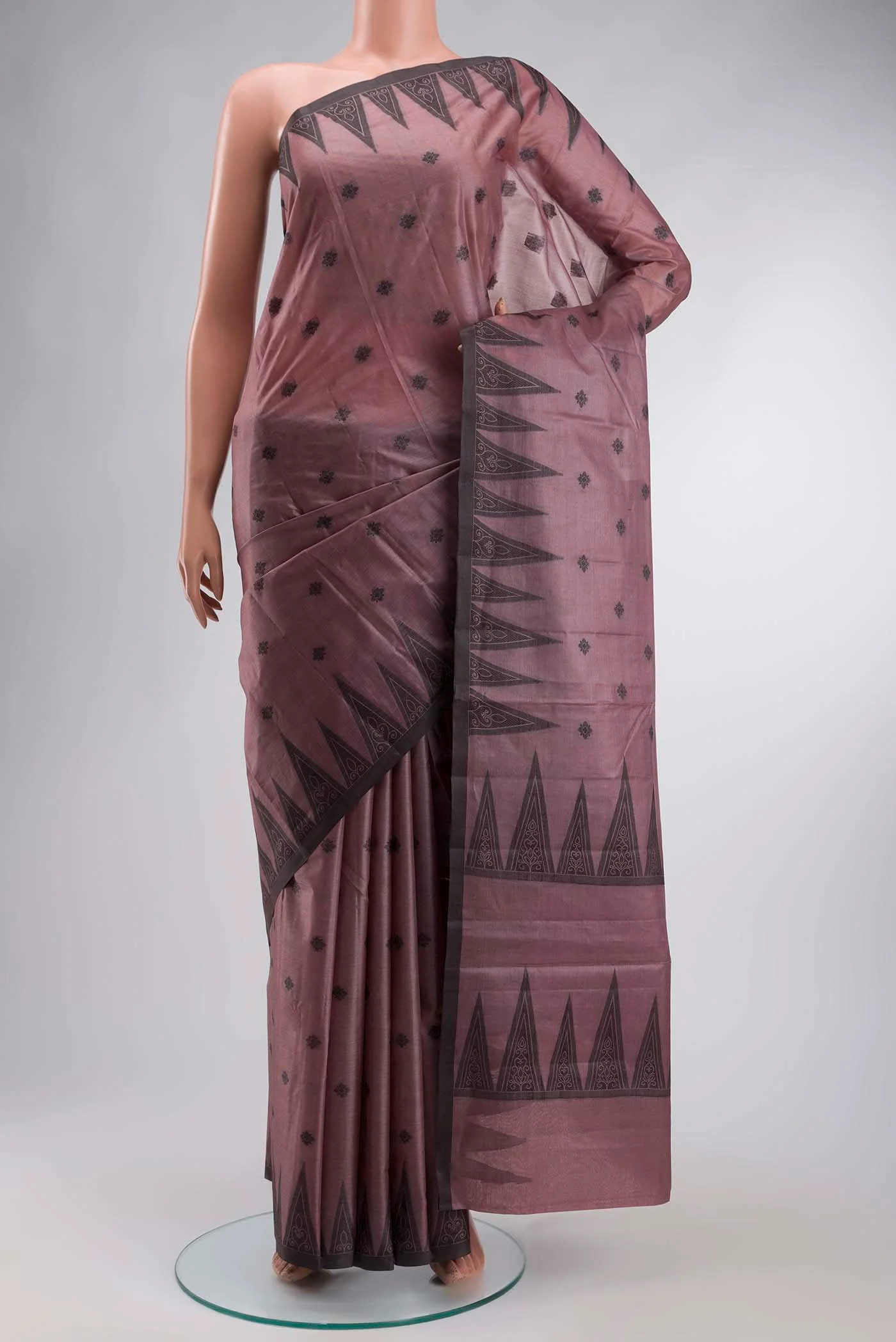 Mauve Banarasi Tussar Silk Saree