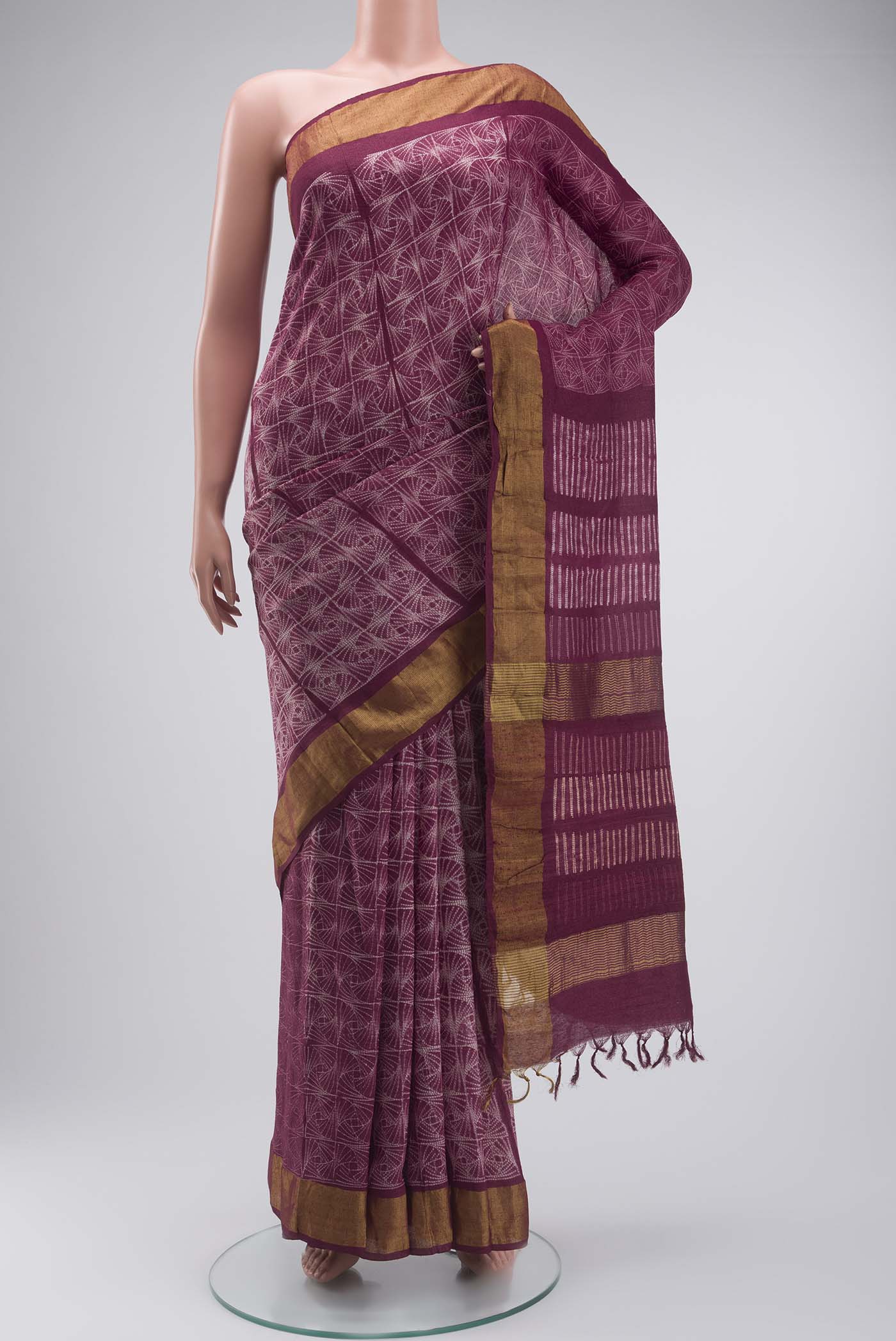 Mauve Tussar Silk Saree