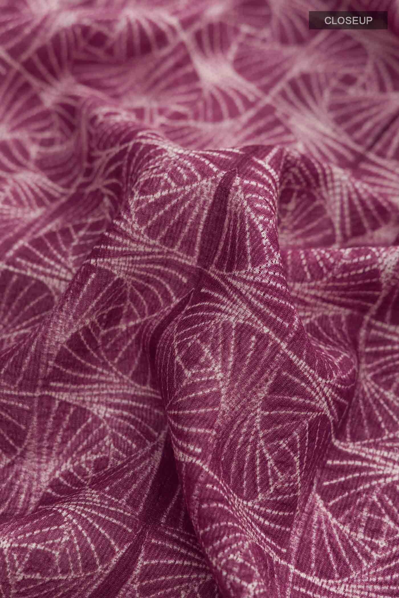 Mauve Tussar Silk Saree - Image 2