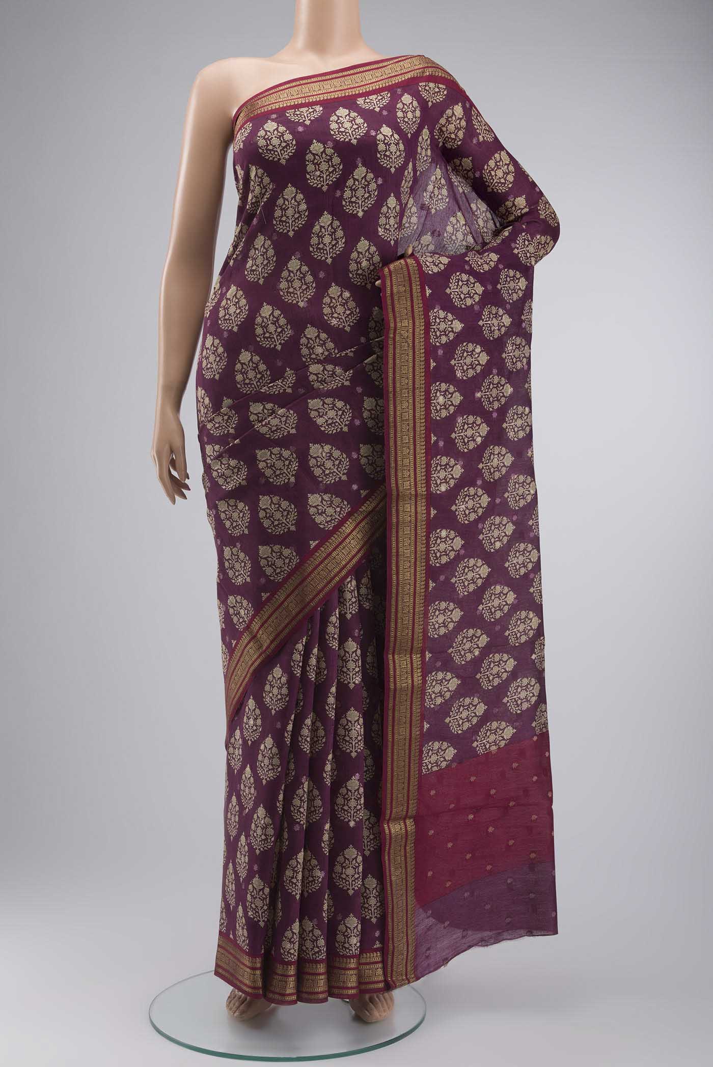 Mauve Tussar Silk Saree