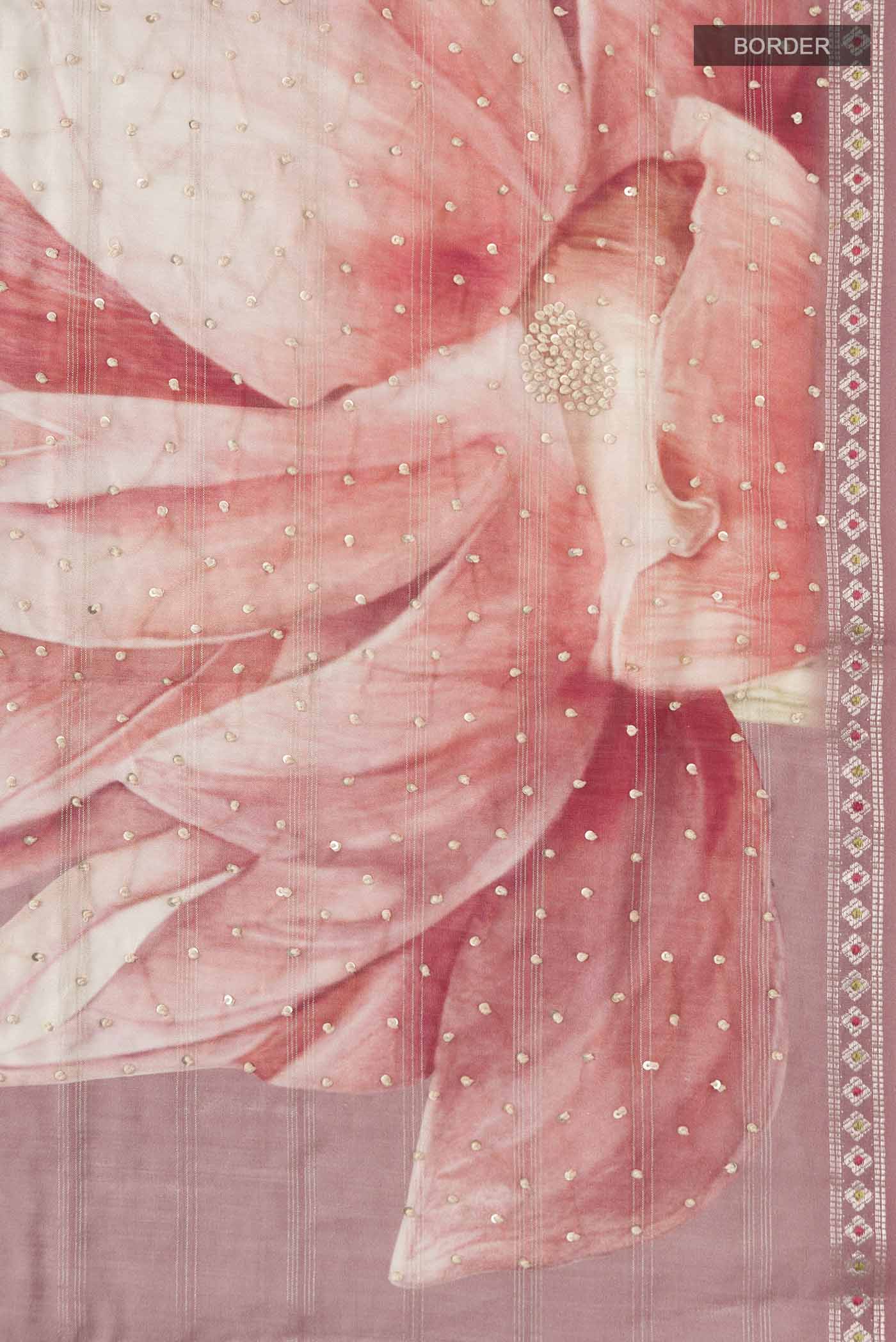 Mauve Tussar Silk Saree - Image 3