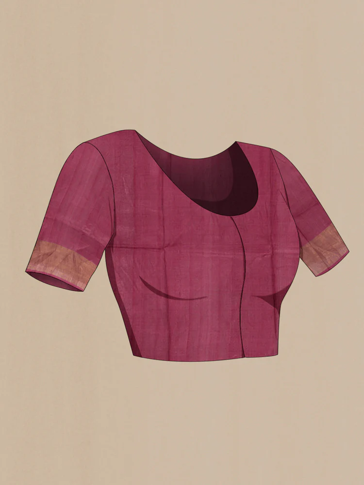 Mauve Tussar Silk Saree - Image 4