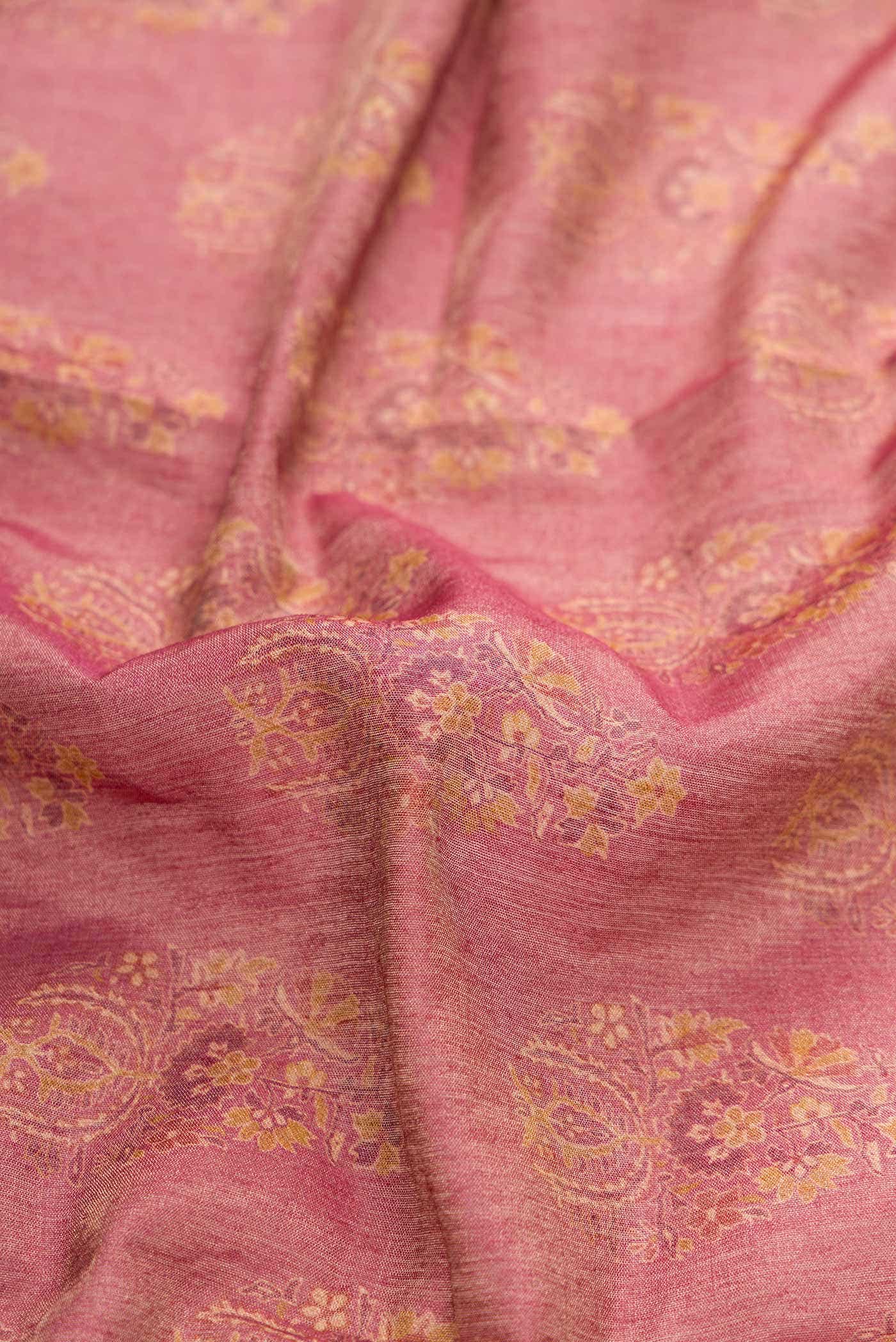 Mauve Tussar Silk Saree - Image 2
