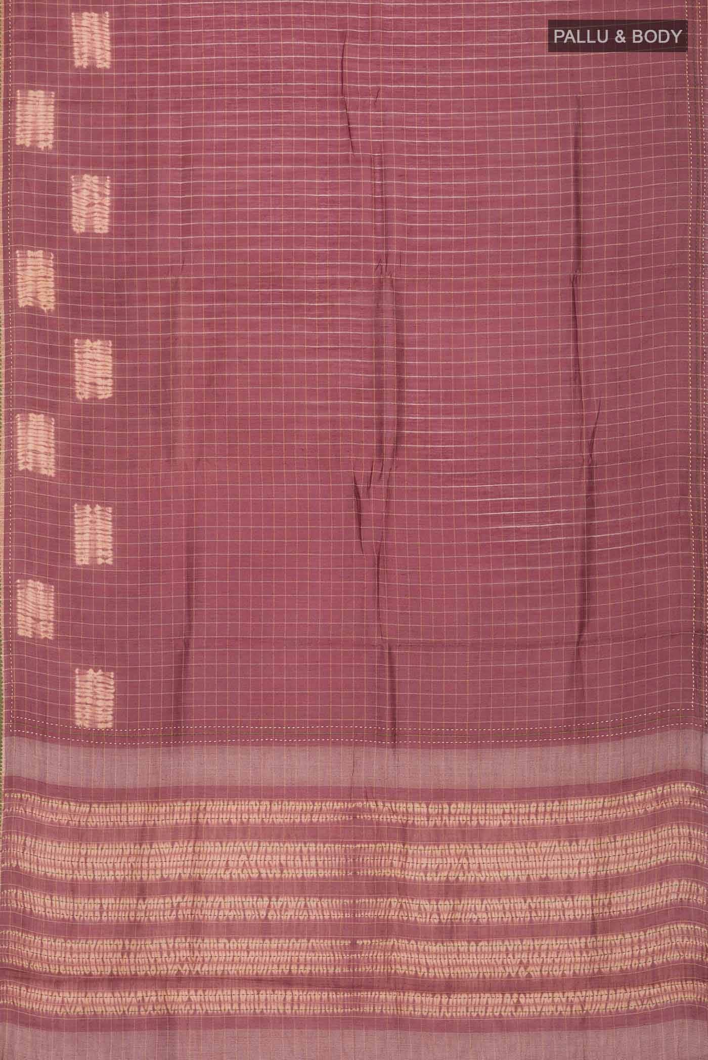 Mauve Tussar Silk Saree - Image 3