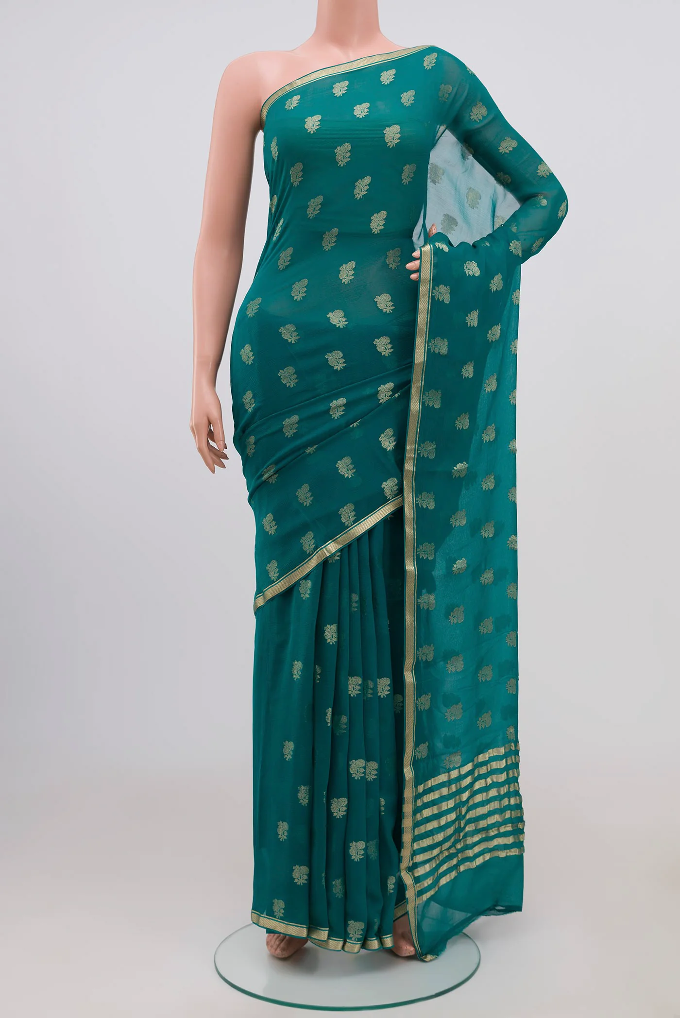 Maya Blue Mysore Chiffon Saree