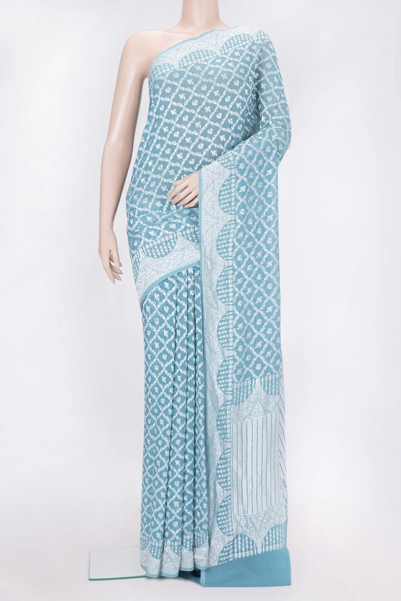 Maya Blue Banarasi Georgette Saree