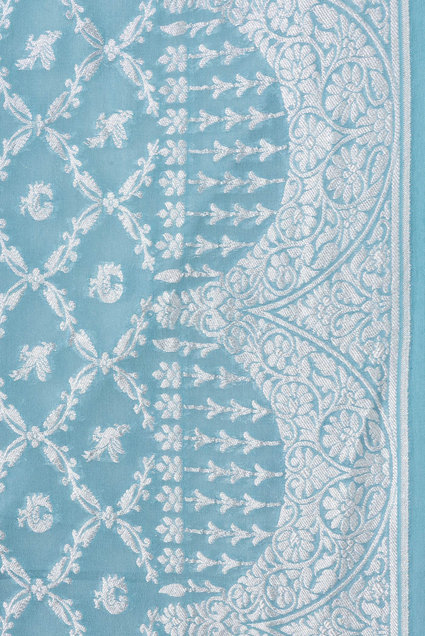 Maya Blue Banarasi Georgette Saree - Image 3