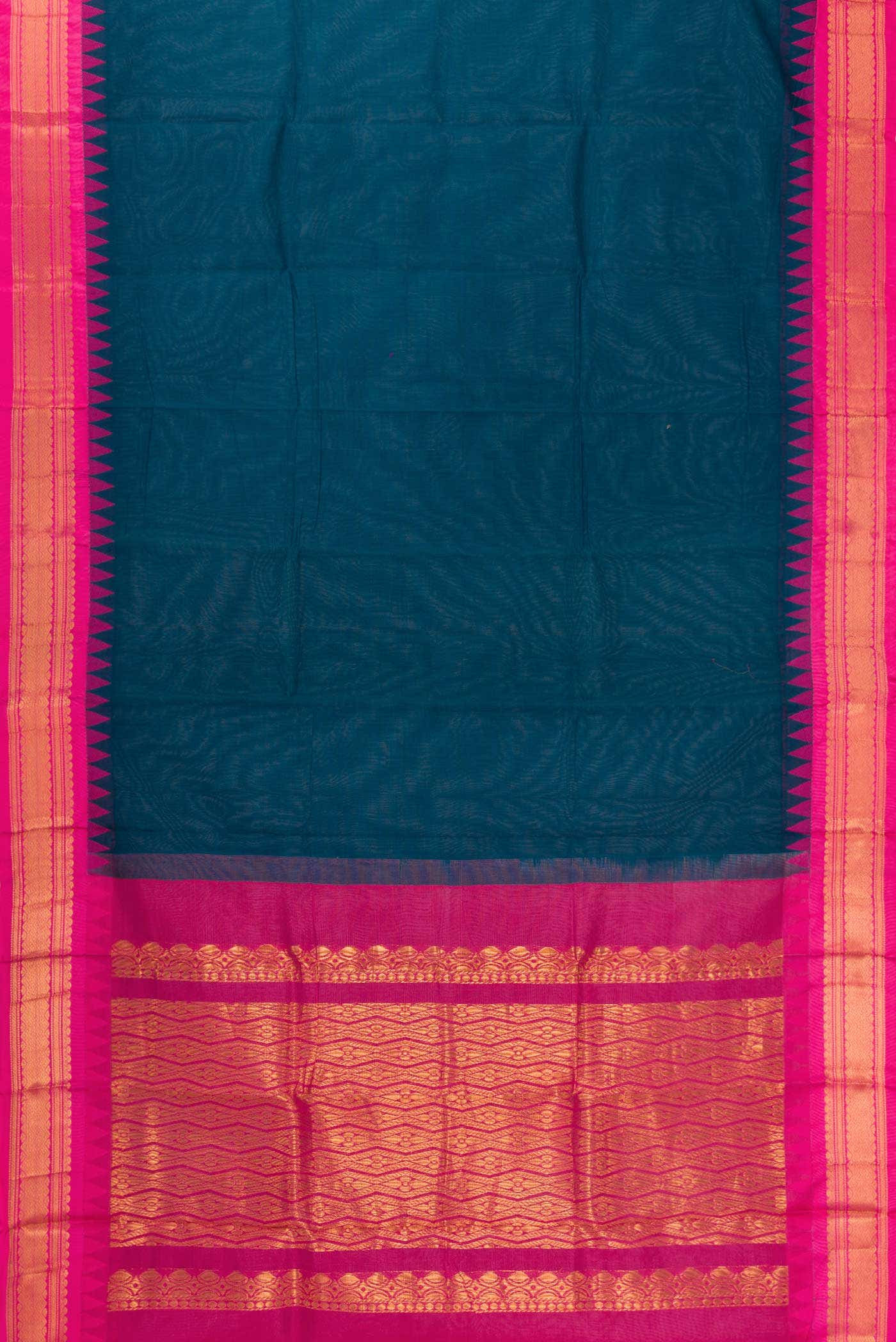 Maya Blue Dual Tone Gadwal Silk Saree - Image 2