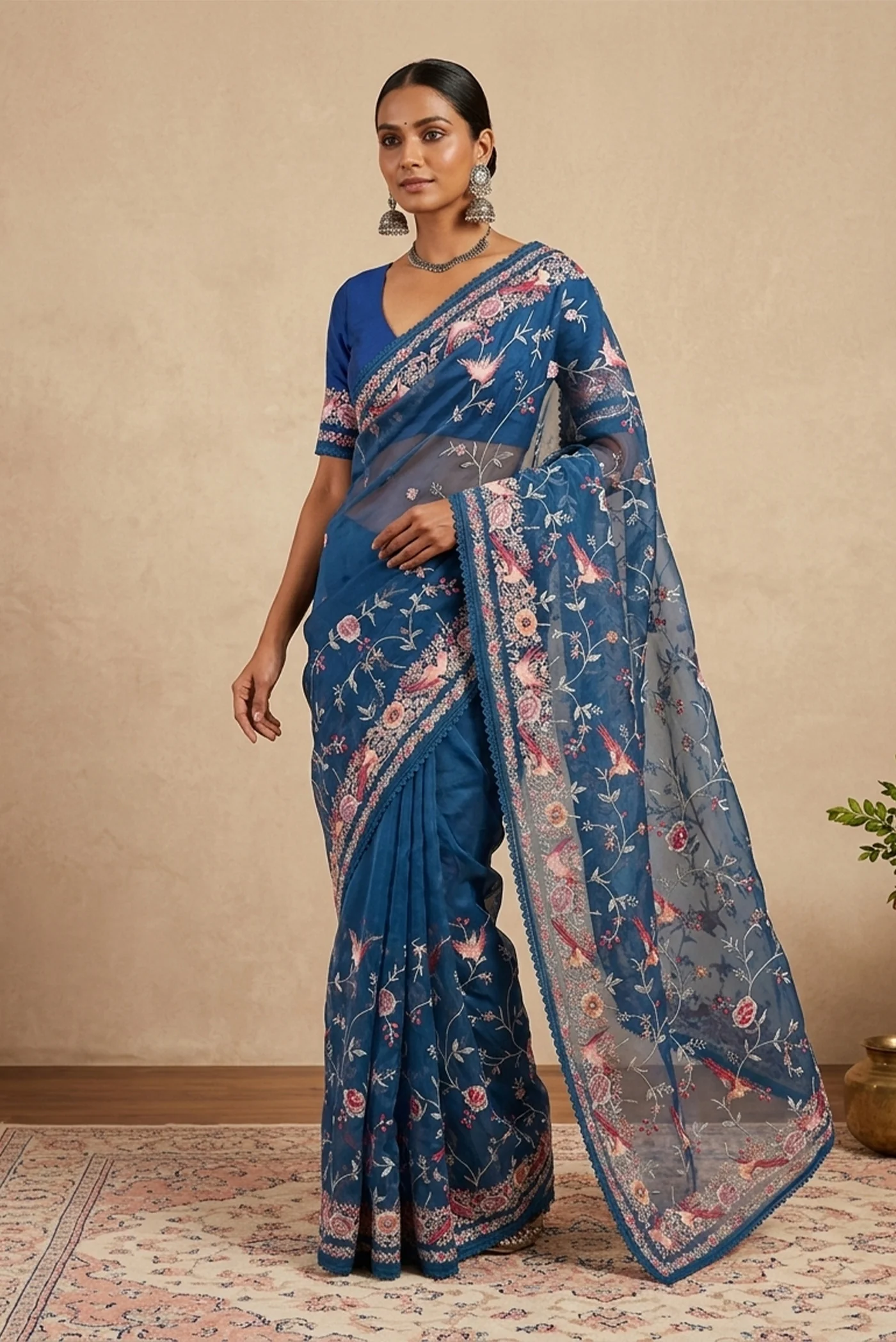 Maya Blue Organza Silk Saree