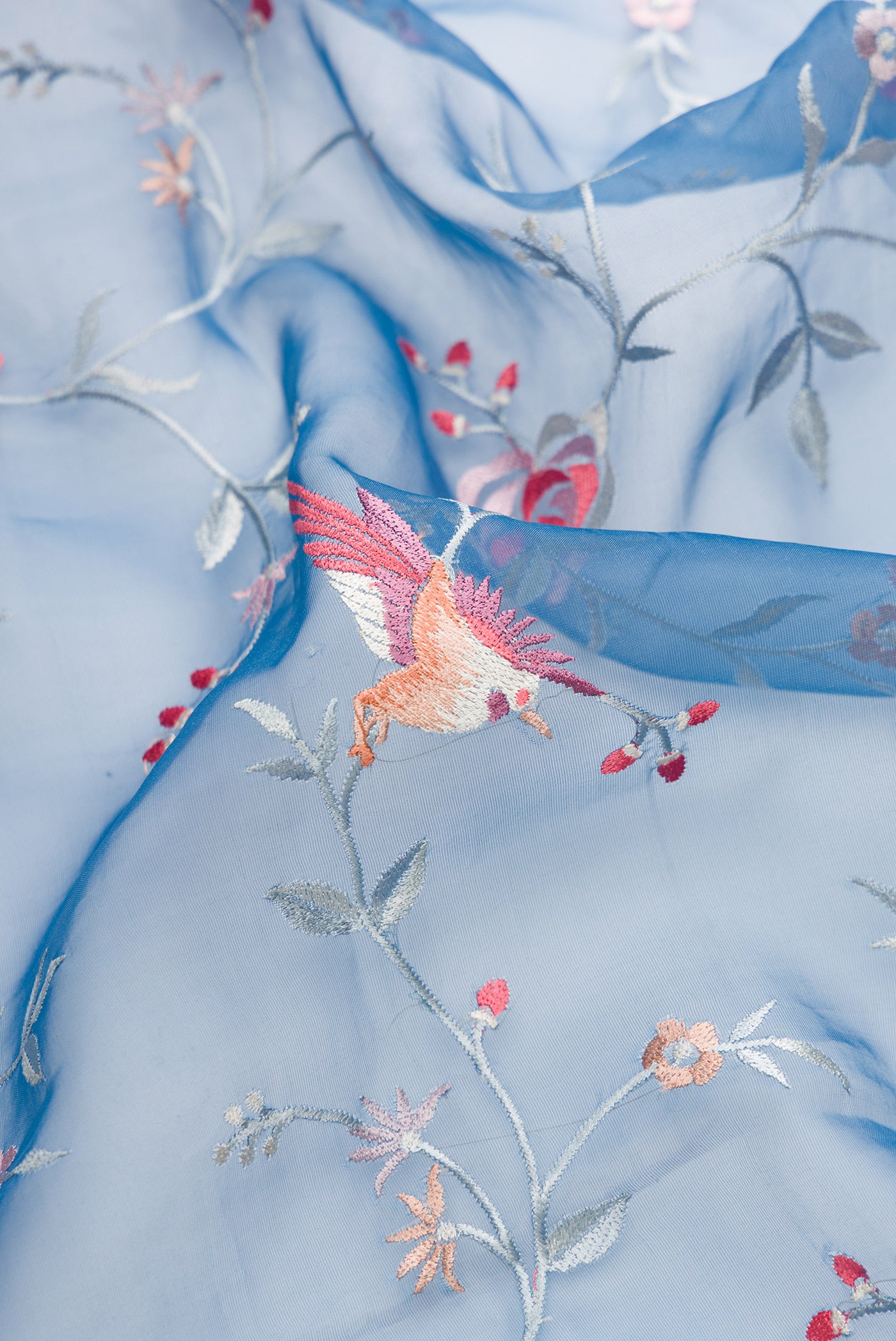 Maya Blue Organza Silk Saree - Image 3
