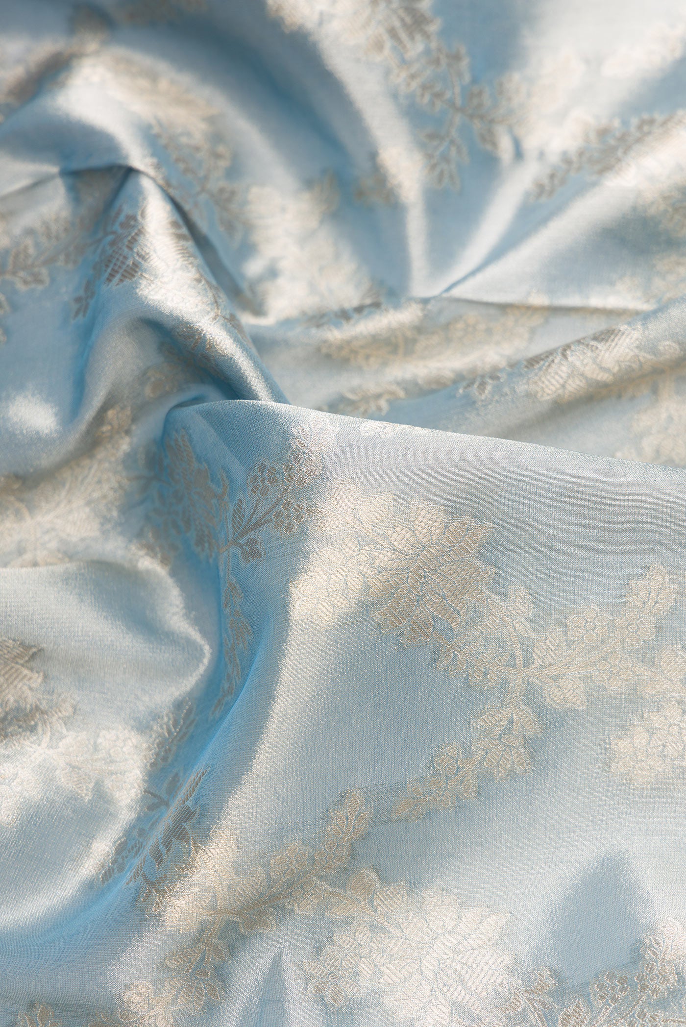 Maya Blue Tissue Silk Saree - Image 2
