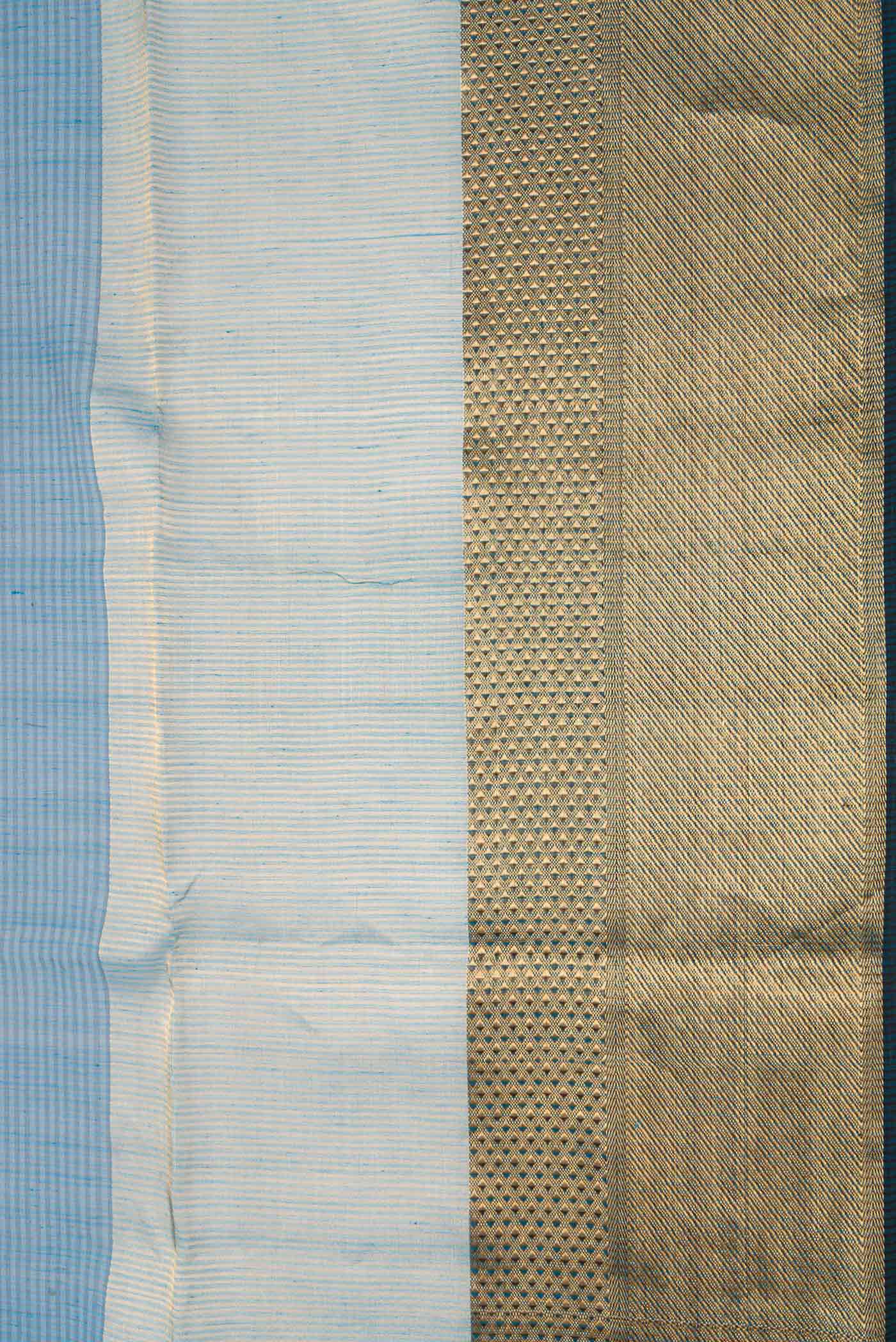 Maya Blue Dual Tone Silk Cotton Saree - Image 3
