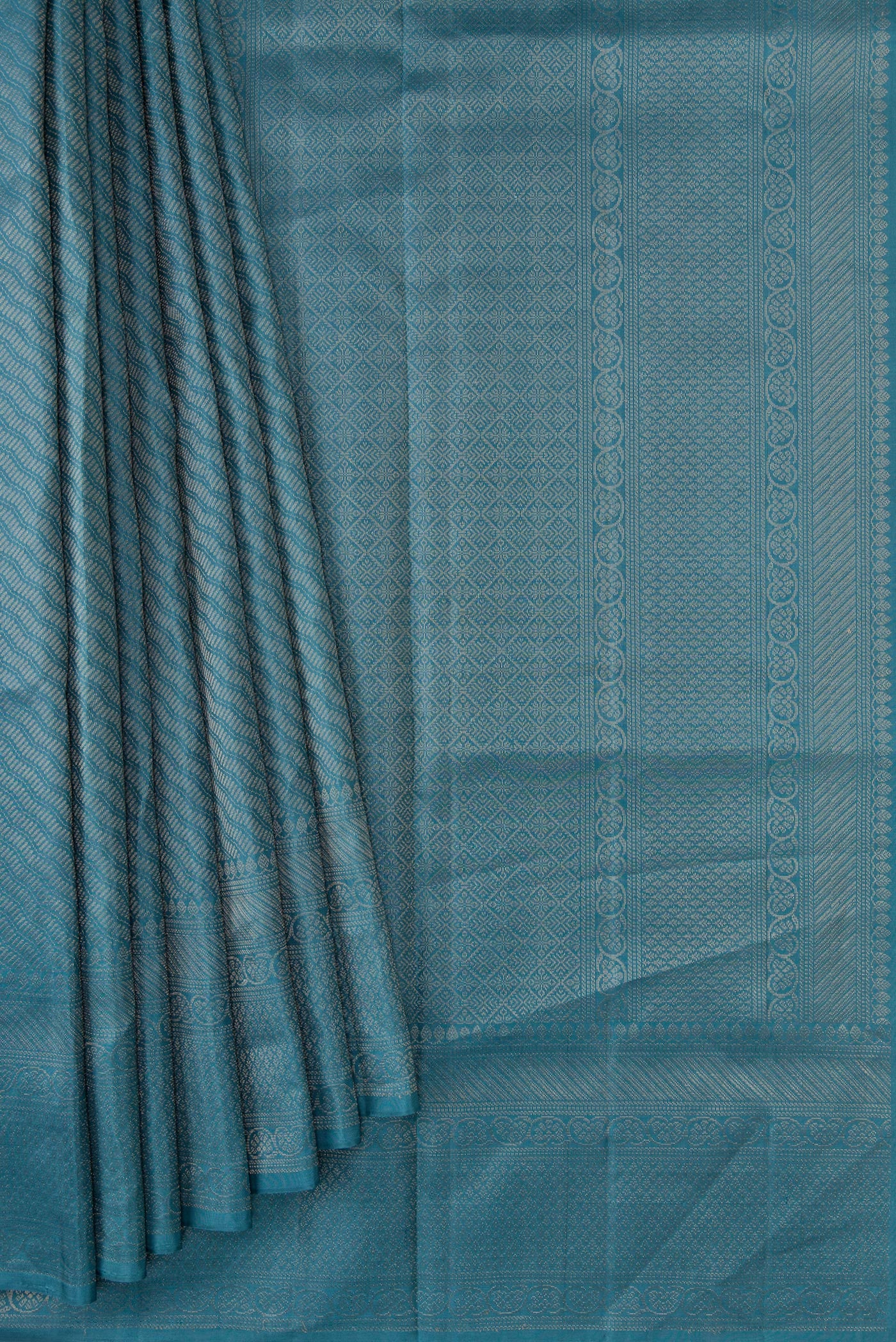 Maya Blue Soft Silk Saree - Image 4