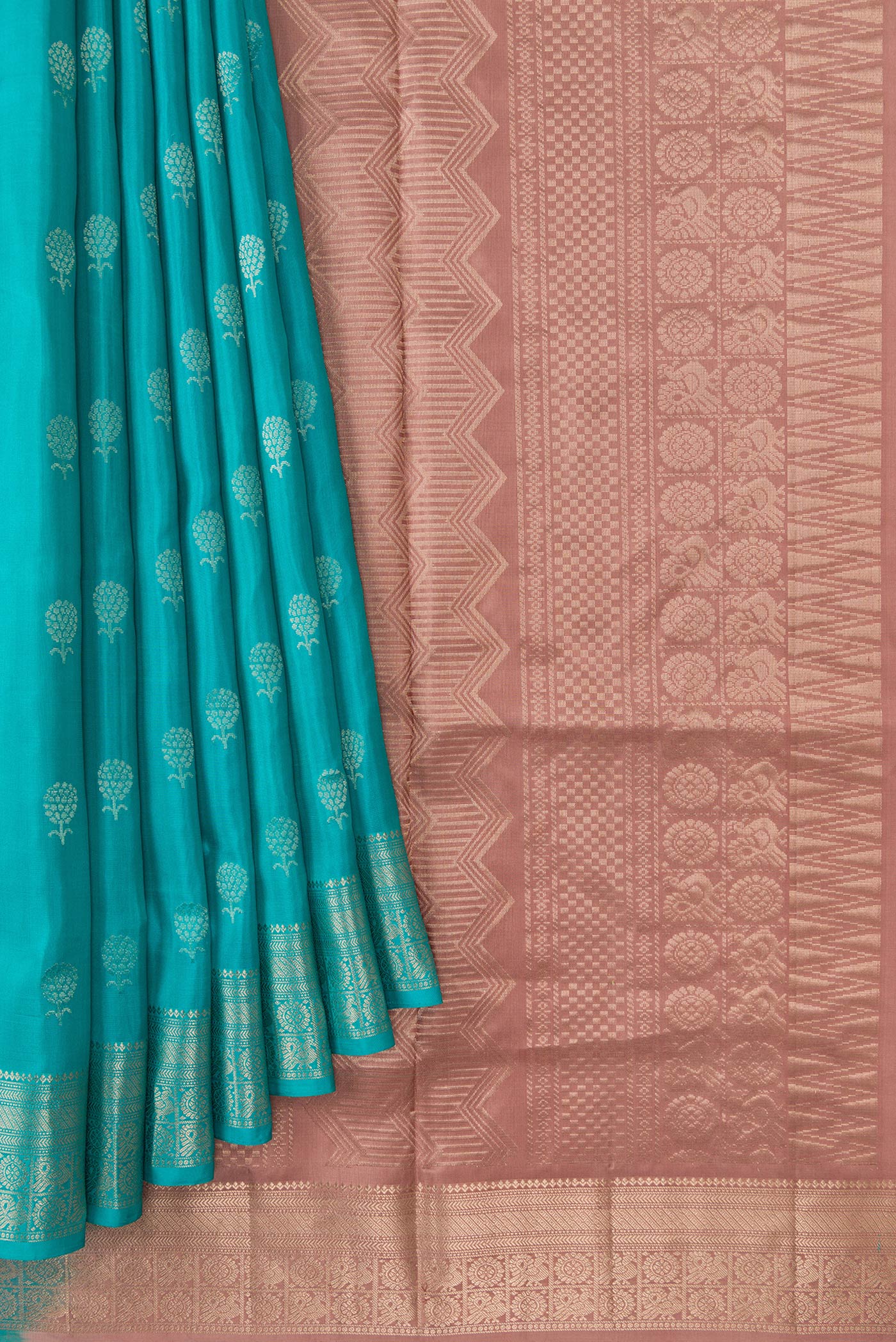 Maya Blue Soft Silk Saree - Image 4