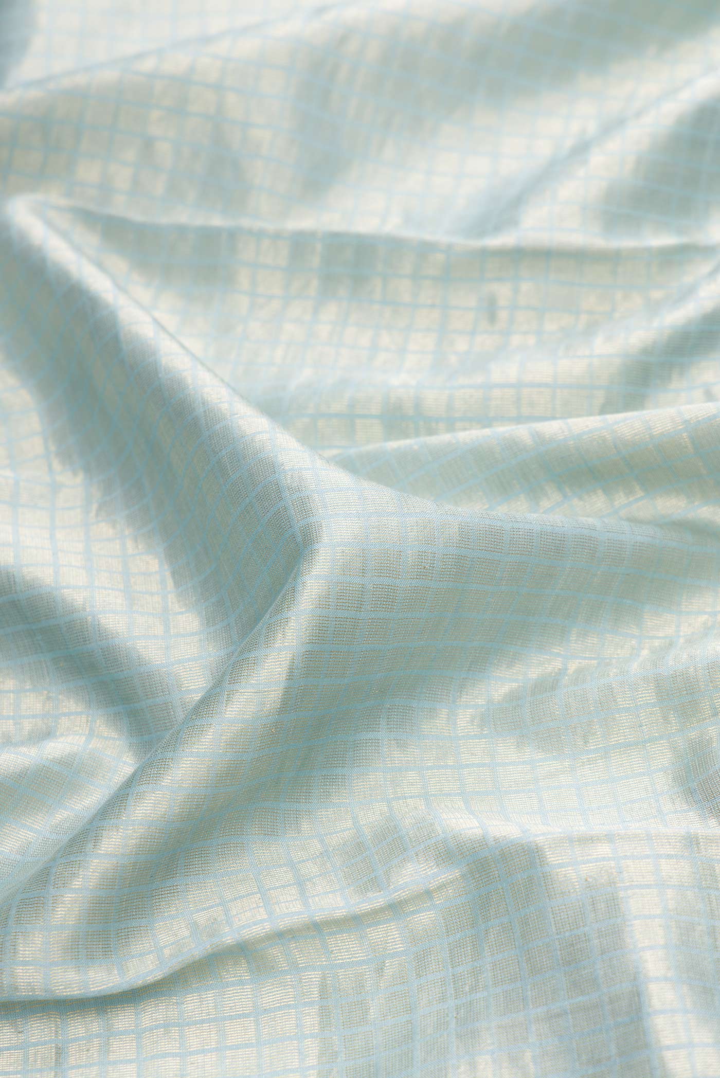 Light Blue Tussar Silk Saree - Image 2