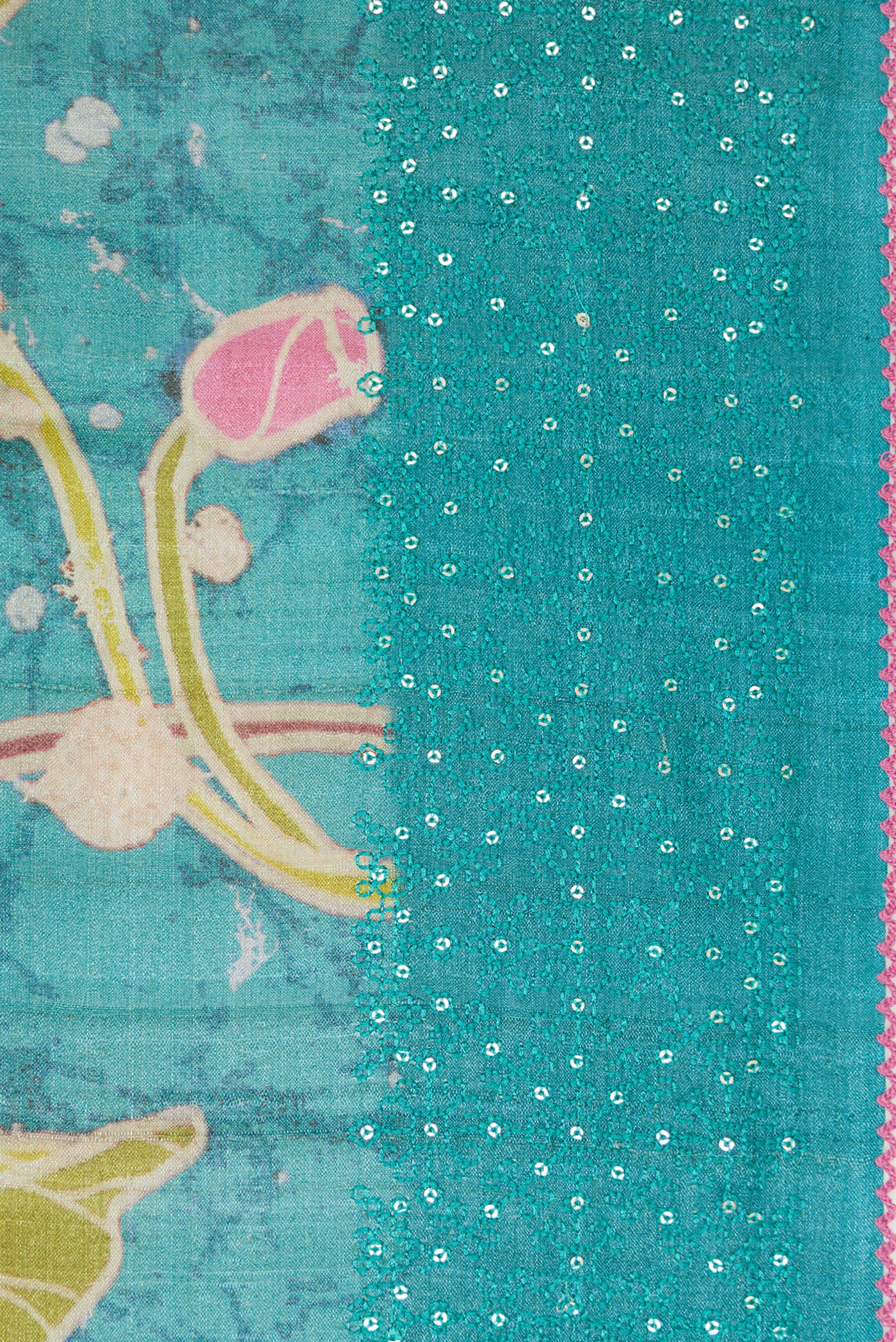 Maya Blue Dual Tone Tussar Silk Saree - Image 3