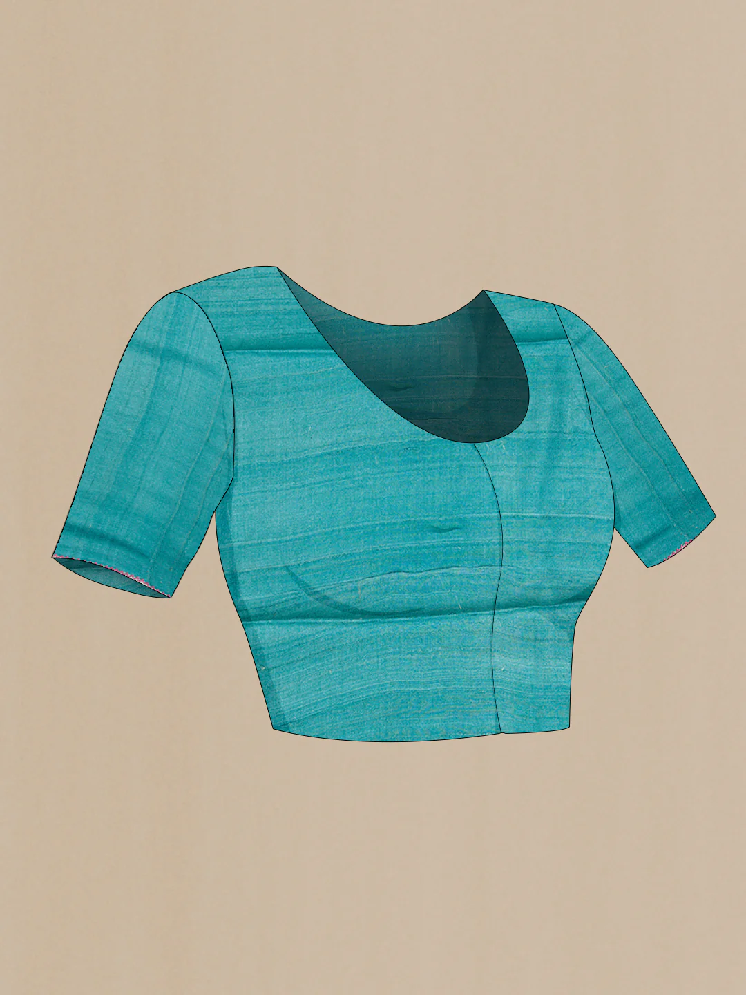 Maya Blue Dual Tone Tussar Silk Saree - Image 5