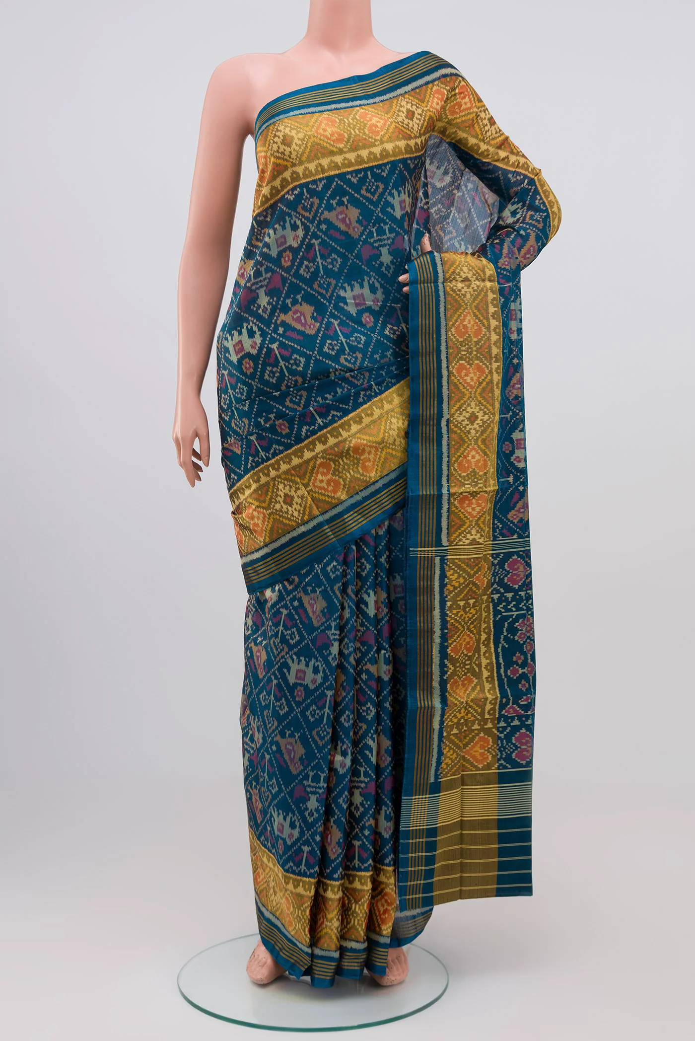 Blue Rajkot Patola Silk Saree