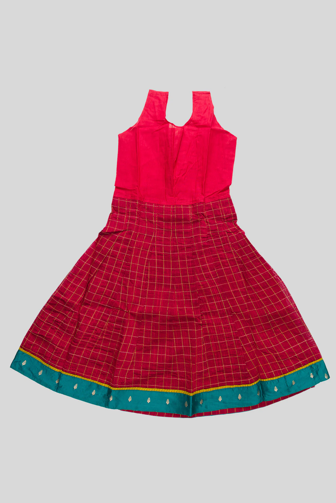 Maya Blue Readymade Cotton Pavadai Set  | Lehanga & Blouse - Image 5