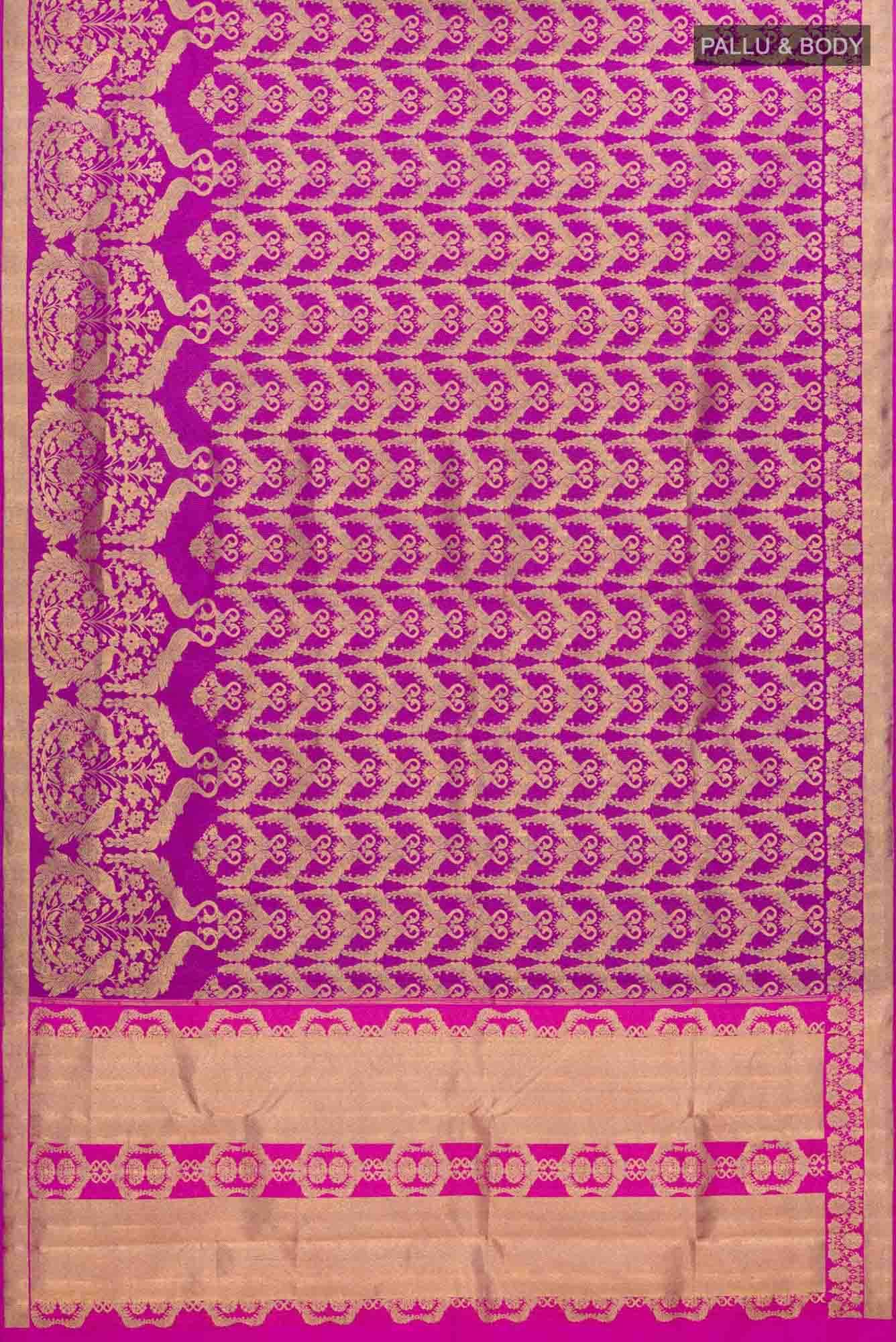 Mayilkan-Magenta Kanchipuram Silk Saree - Image 4