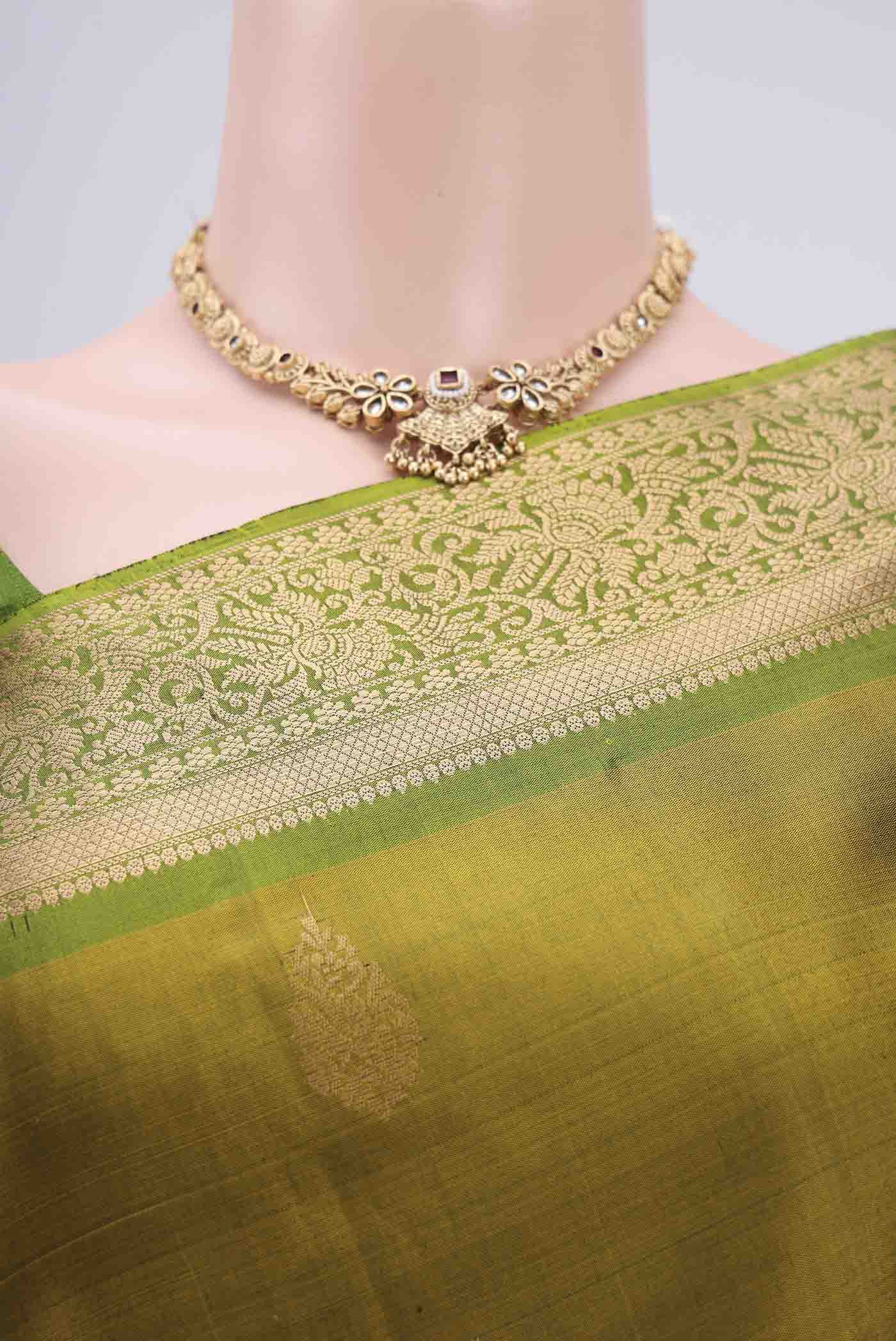Mehandi Green Soft Silk Saree - Image 2