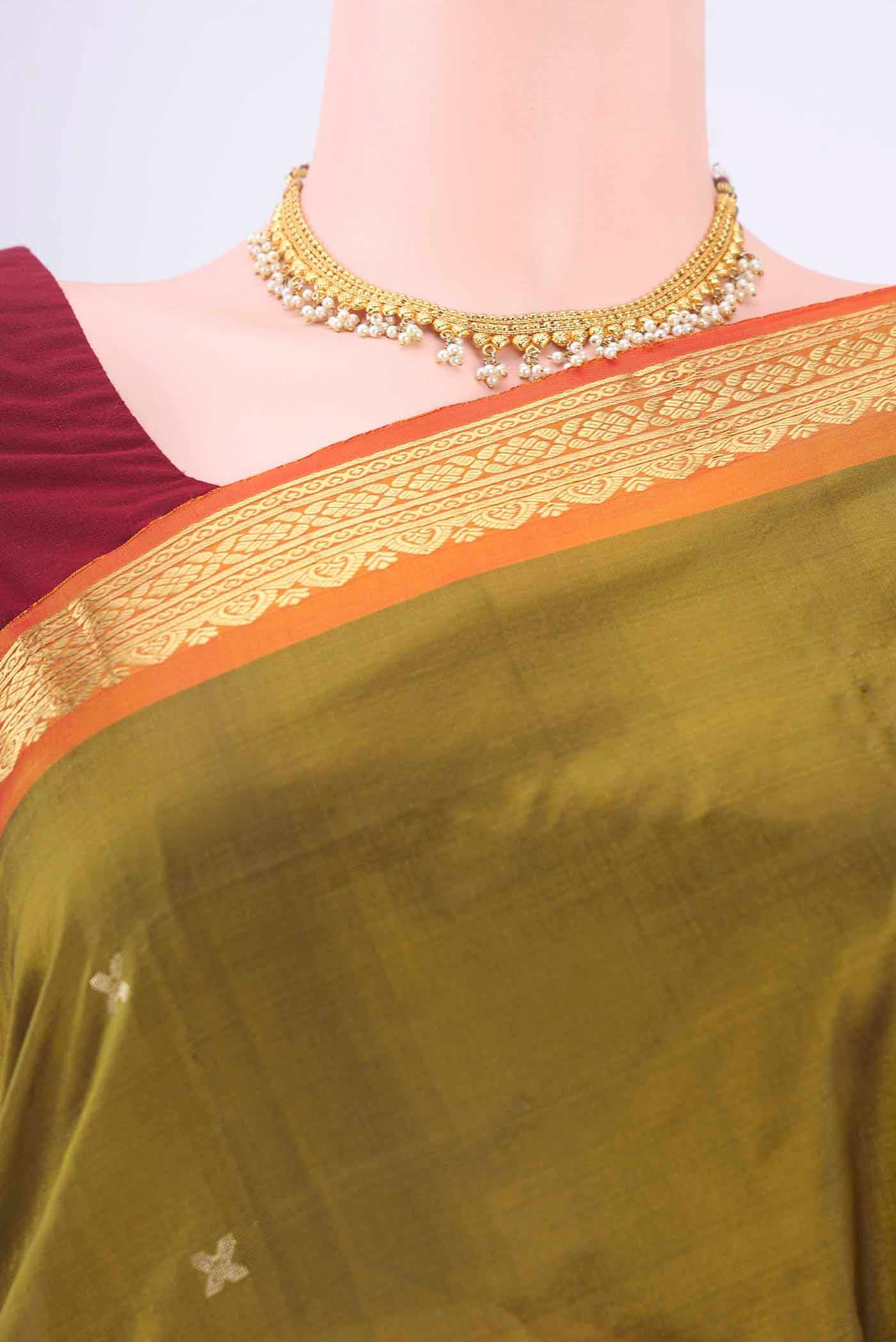 Mehandi Green Blended Bangalore Silk Saree - Image 2