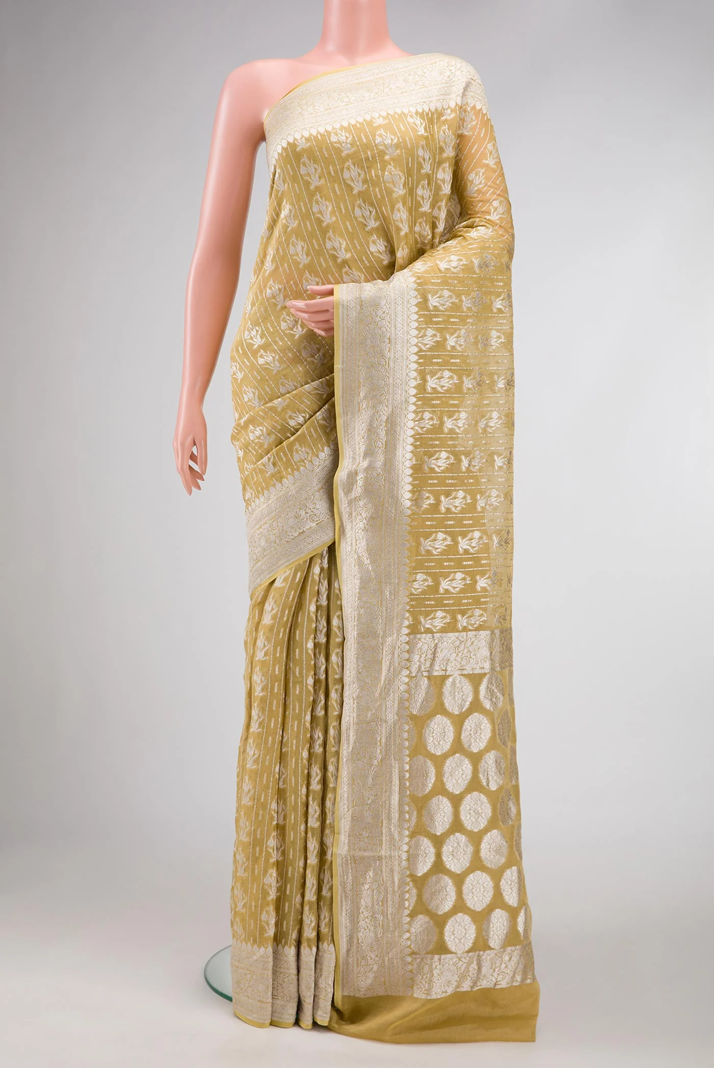 Gold Banarasi Georgette Saree