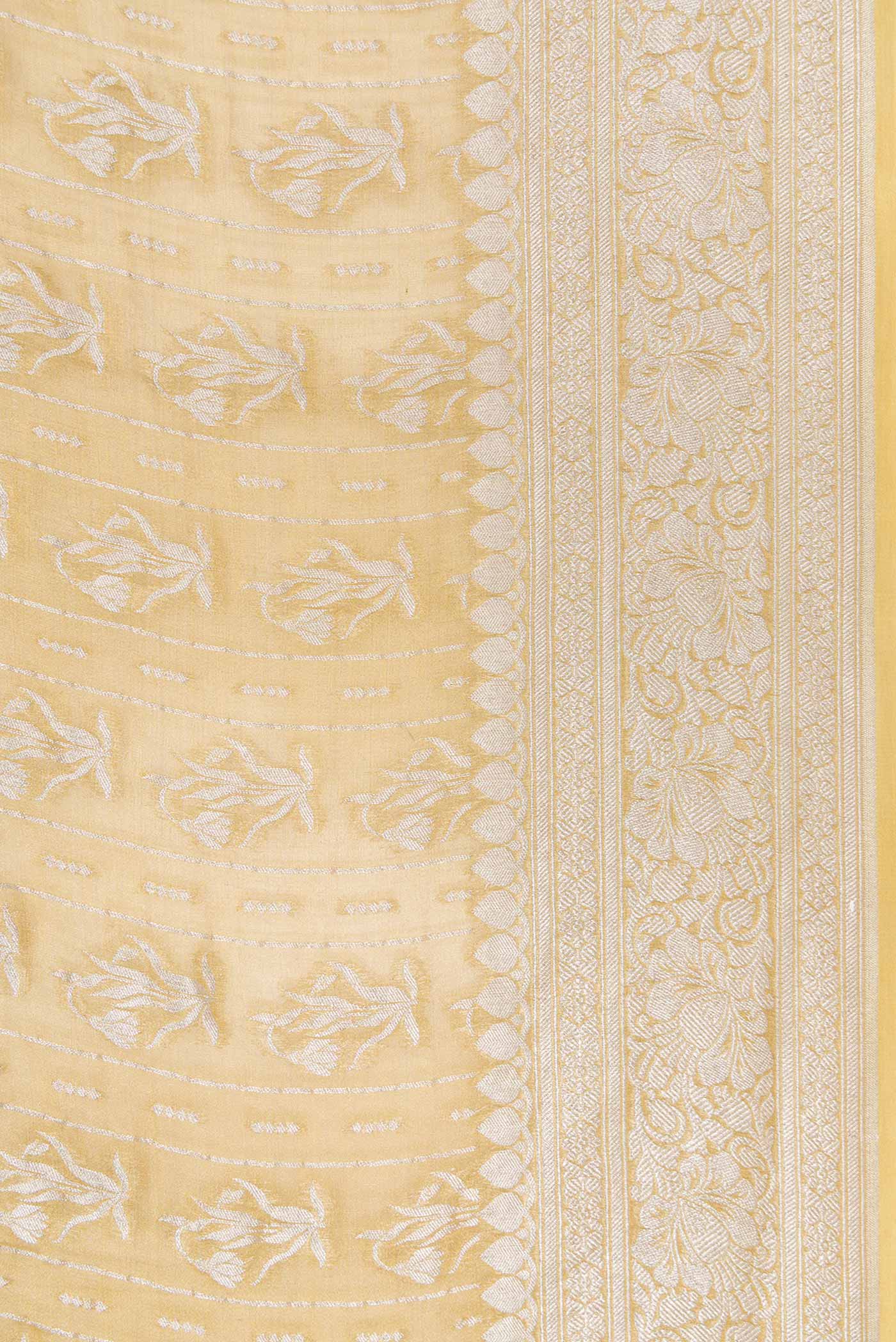 Gold Banarasi Georgette Saree - Image 3