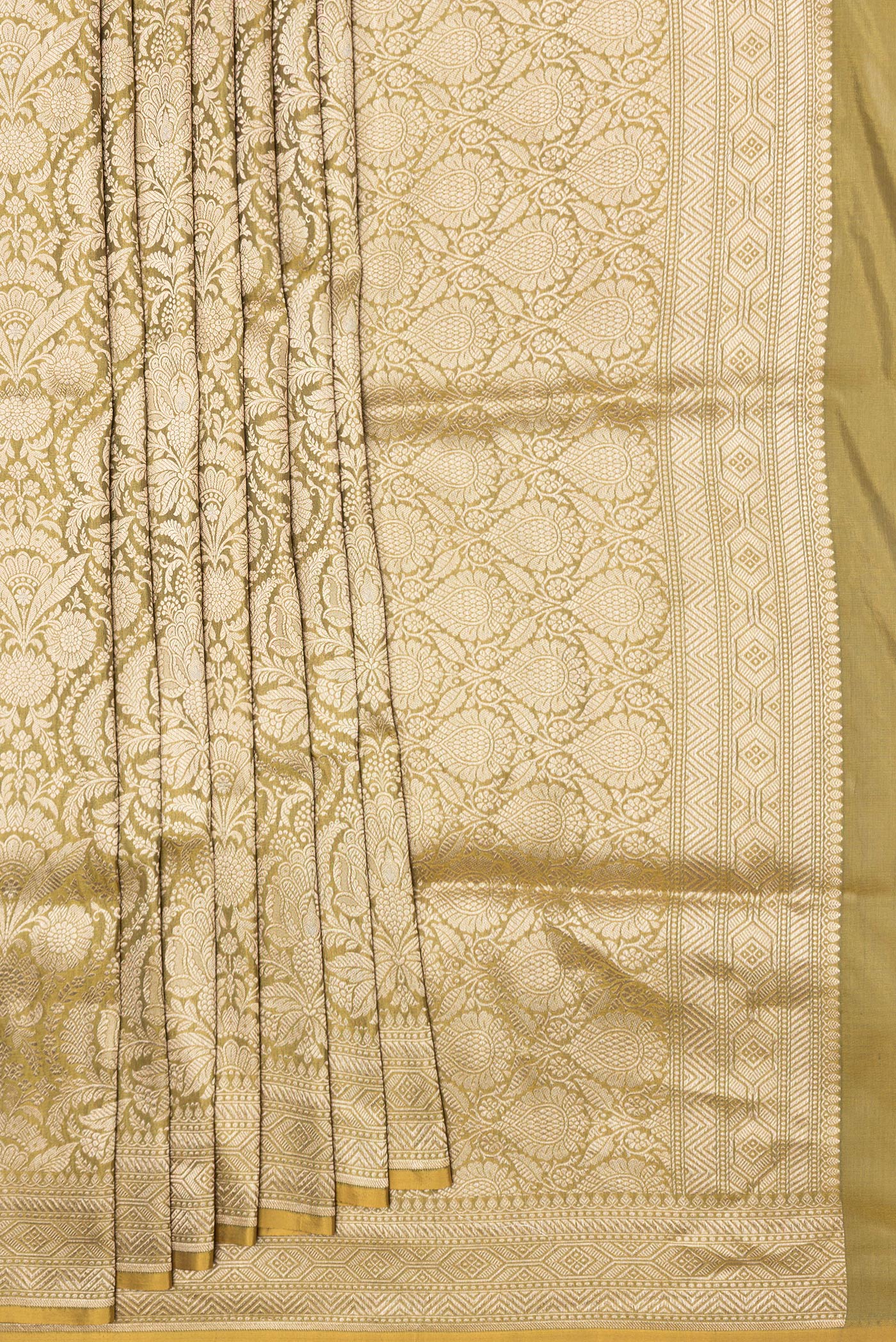 Mehandi Green Banarasi Silk Saree - Image 4