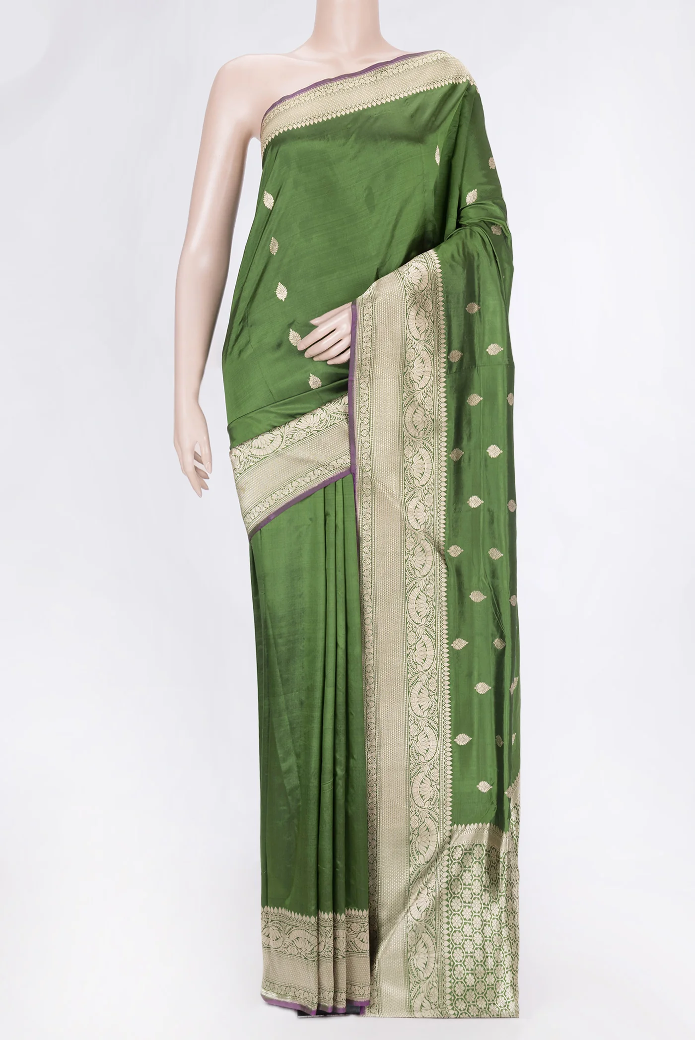 Green Banarasi Katan Silk Saree