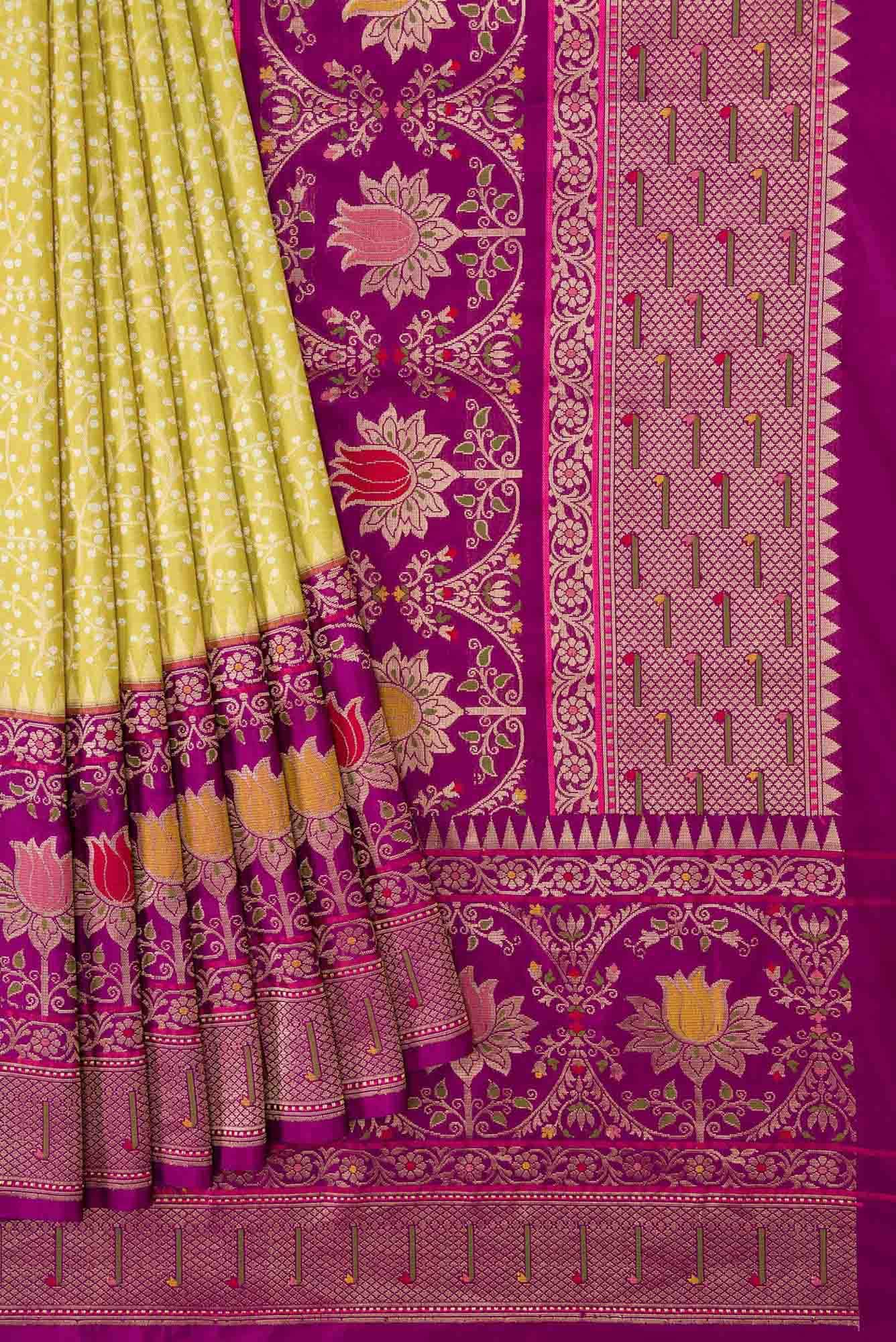 Mehandi Green Dual Tone Banarasi Silk Saree - Image 2