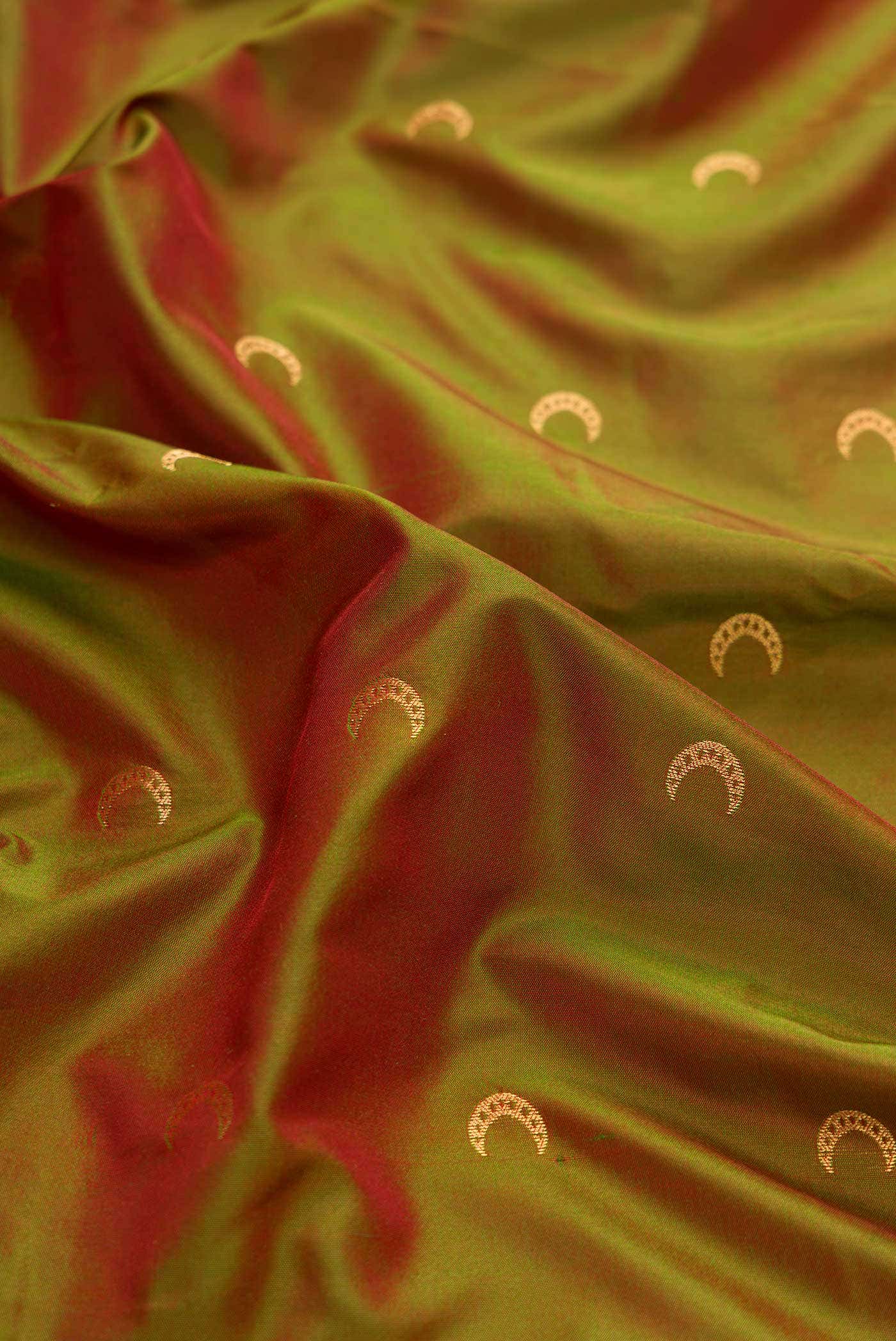 Mehandi Green Dual Tone Blended Paithani Silk Saree - Image 2