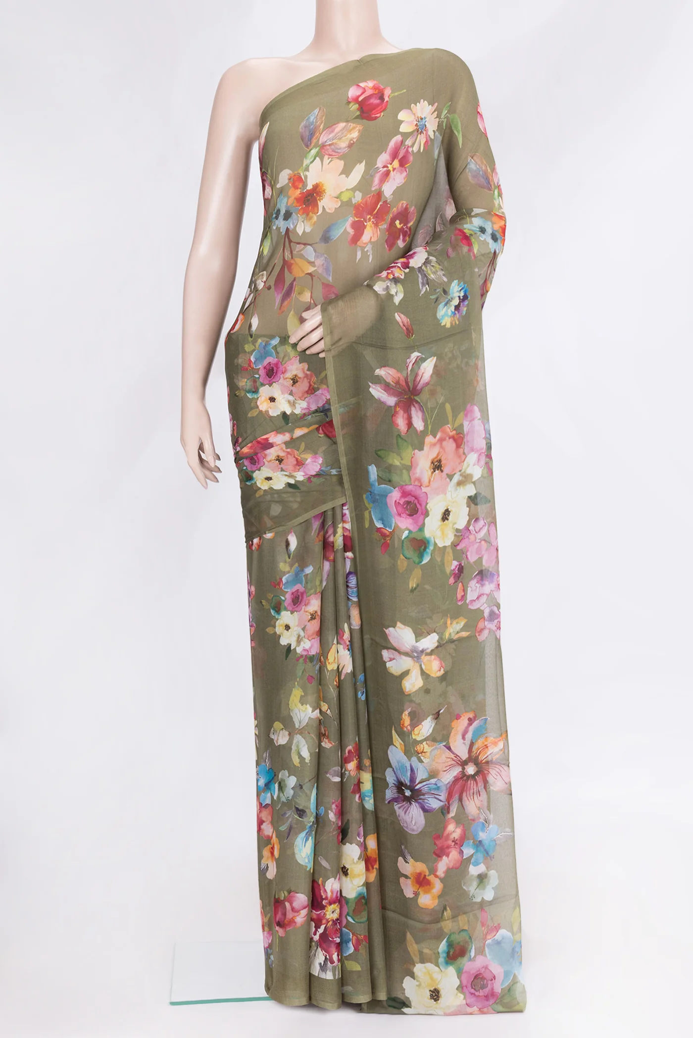 Green Mysore Chiffon Saree