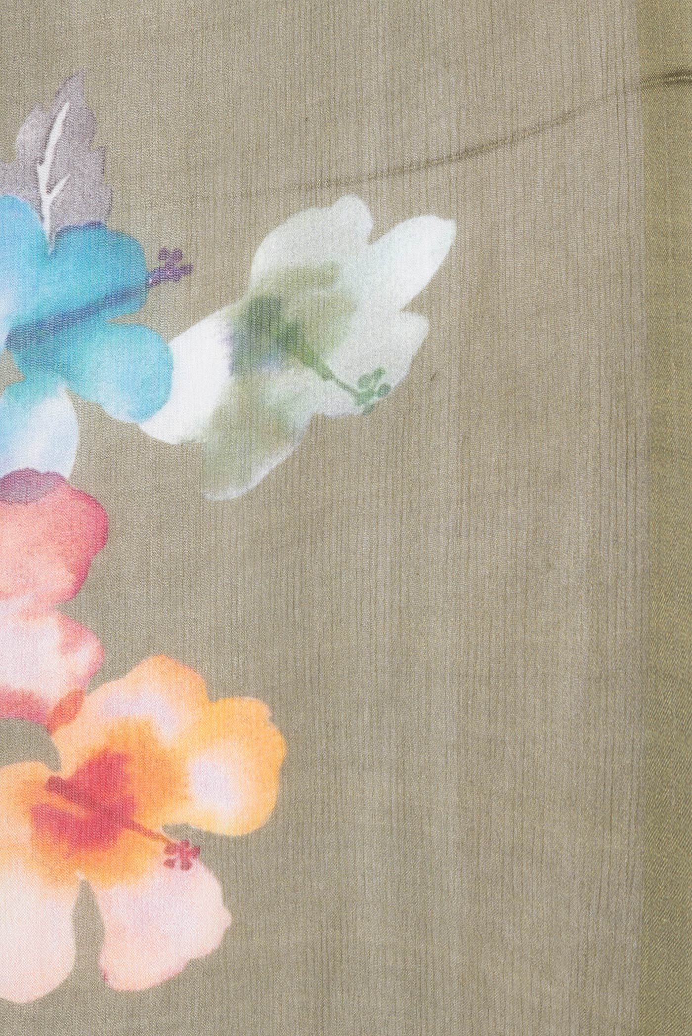 Green Mysore Chiffon Saree - Image 3