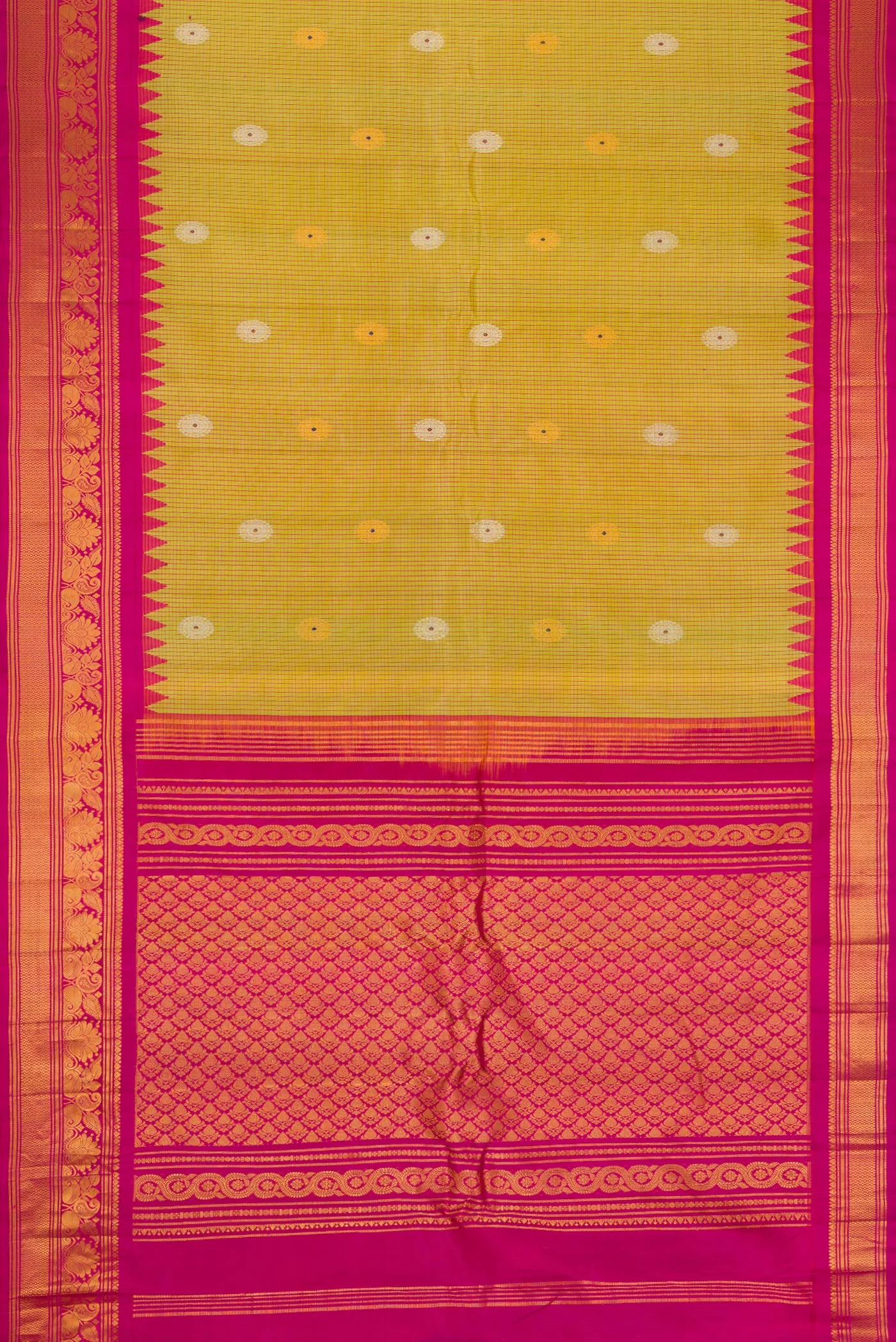 Green Gadwal Silk Saree - Image 6