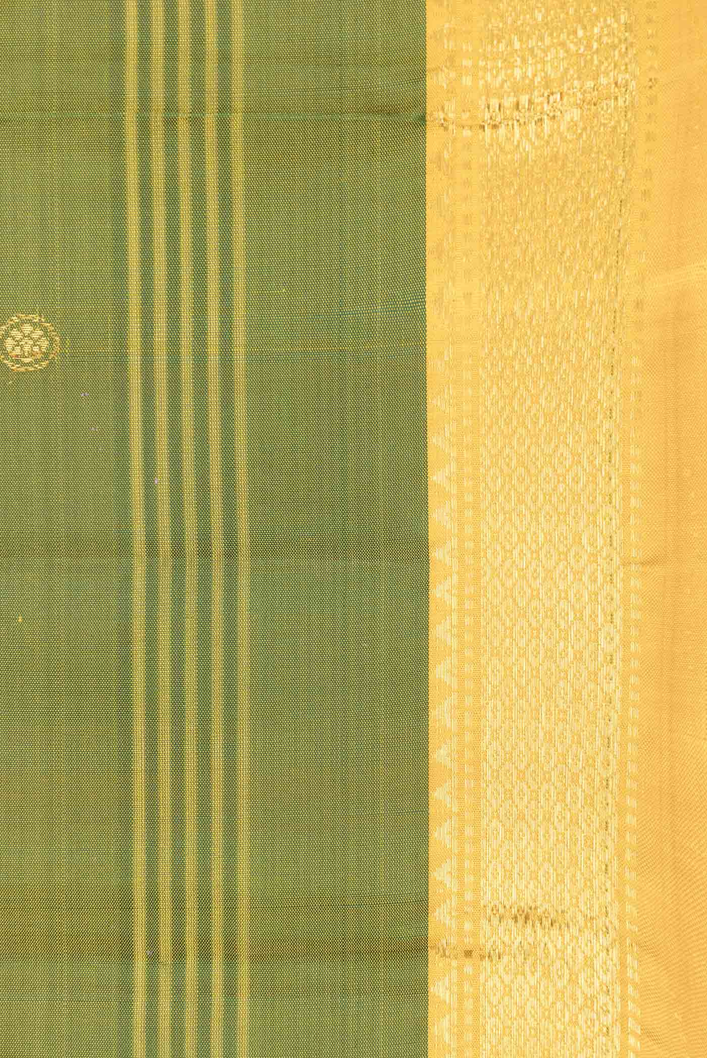 Mehandi Green Dual Tone Kanjivaram Saree - Image 3