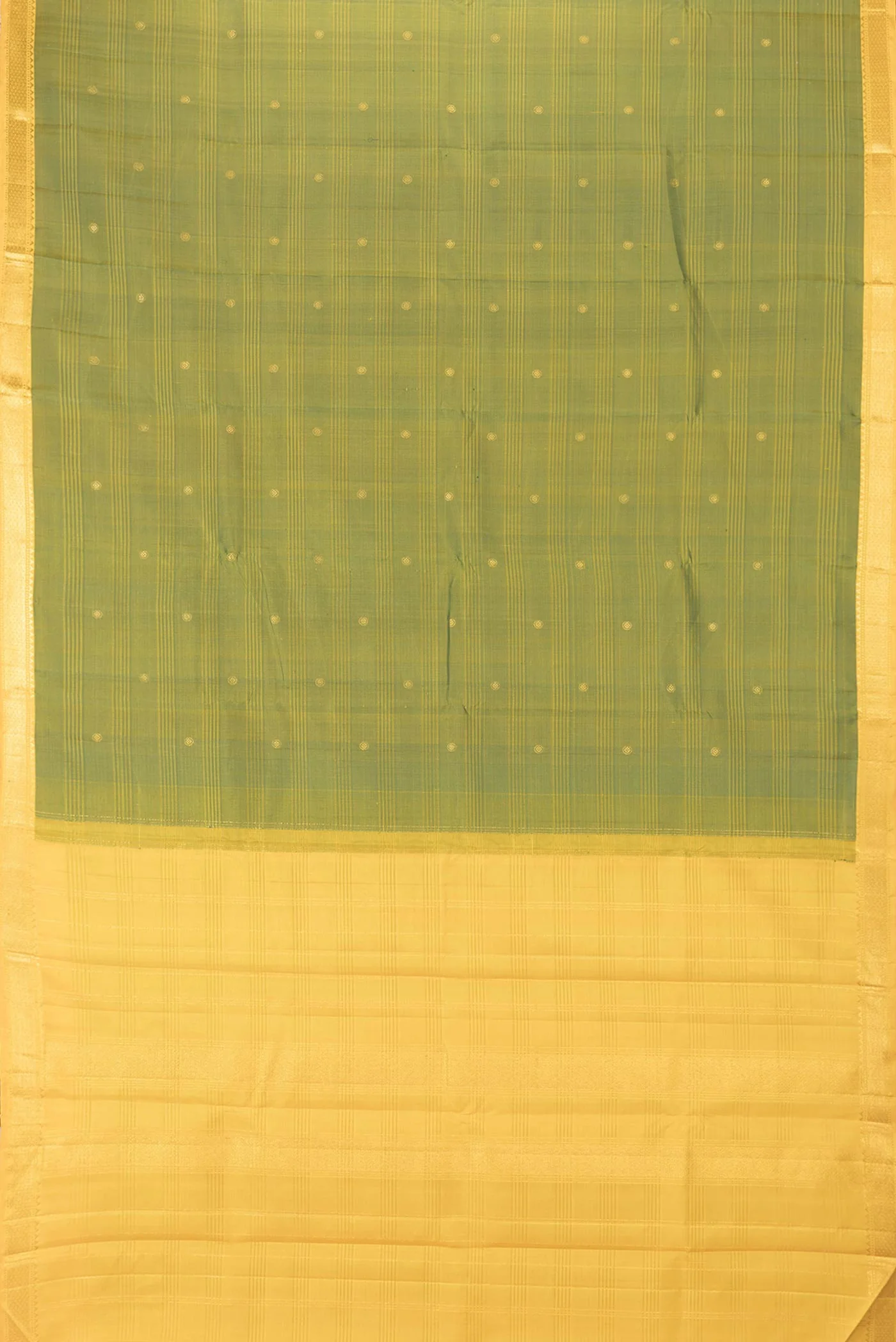 Mehandi Green Dual Tone Kanjivaram Saree - Image 6