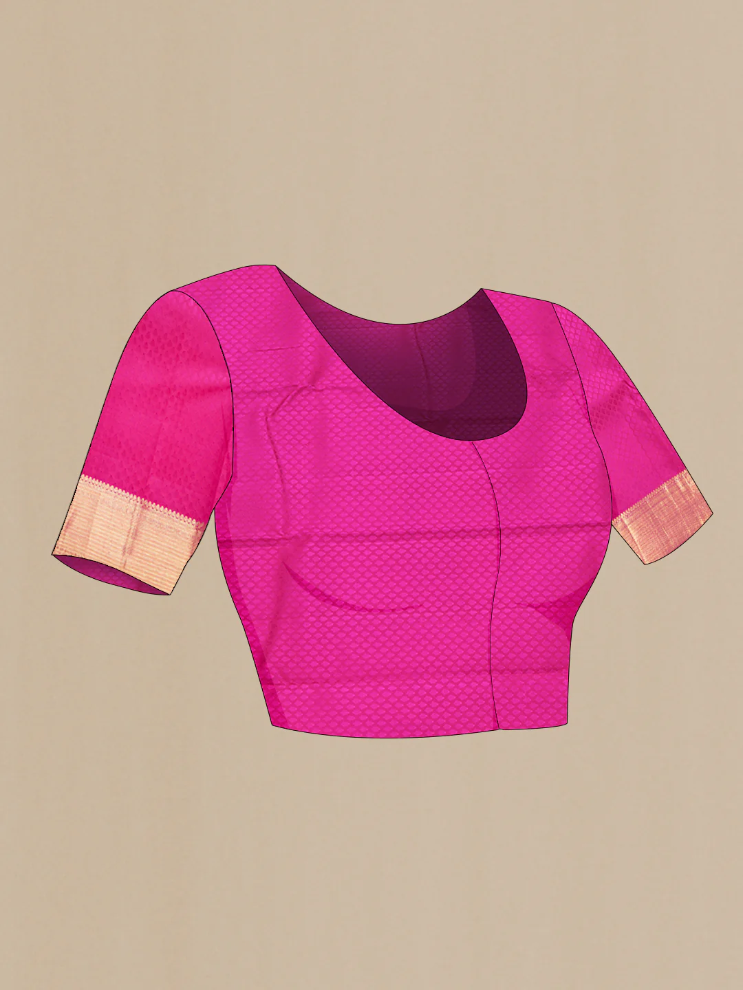 Magenta with Green Color Kanchipuram Silk Saree - Image 5