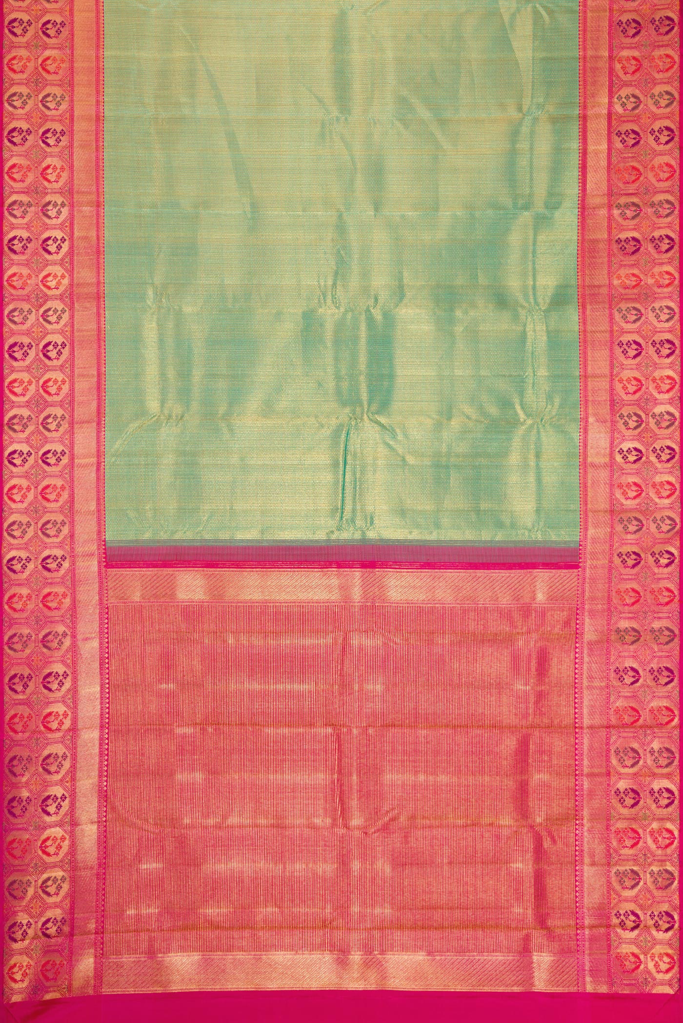 Green Kanchipuram Silk Saree - Image 6