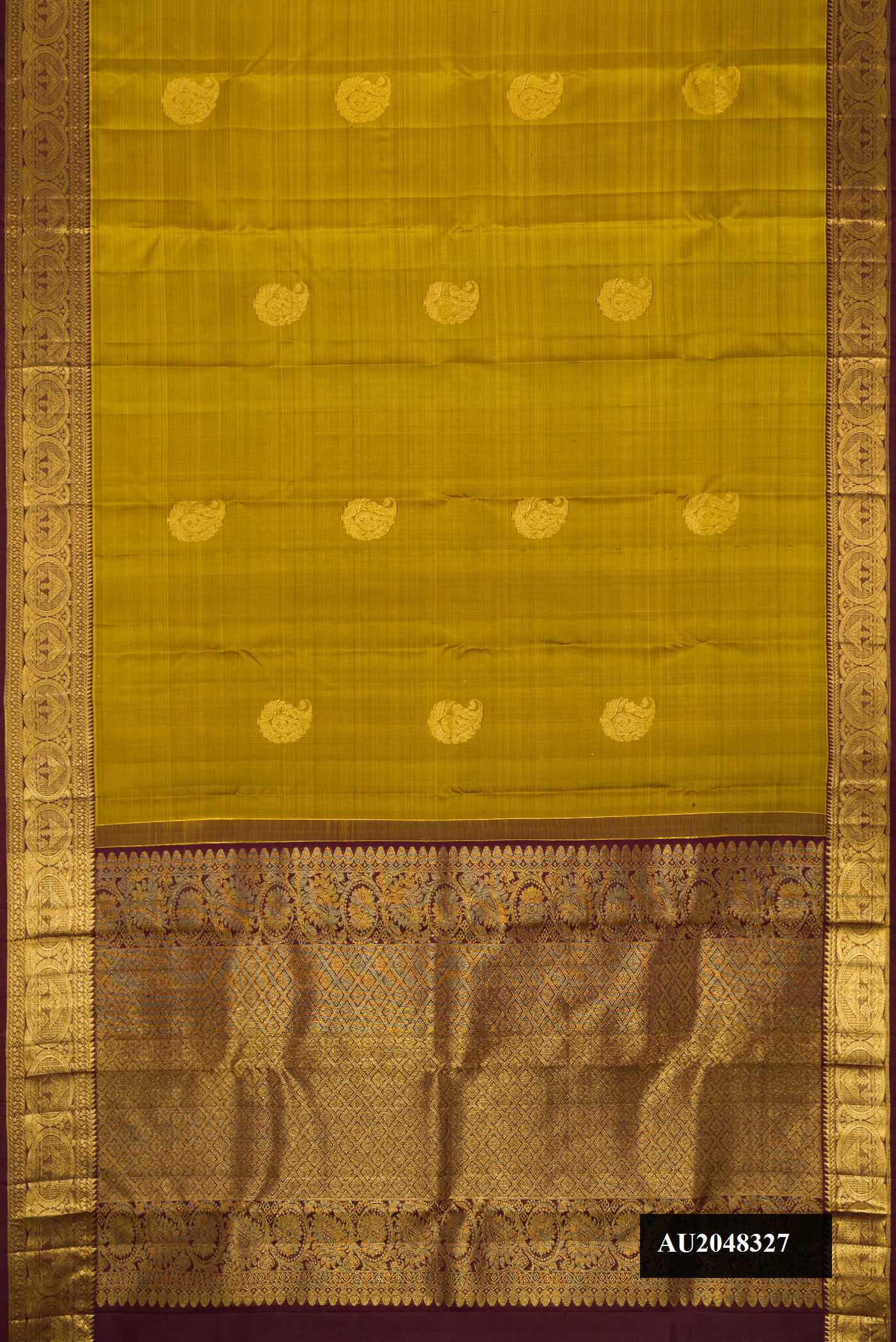 Mehandi Green Dual Tone Kanchipuram Silk Saree
