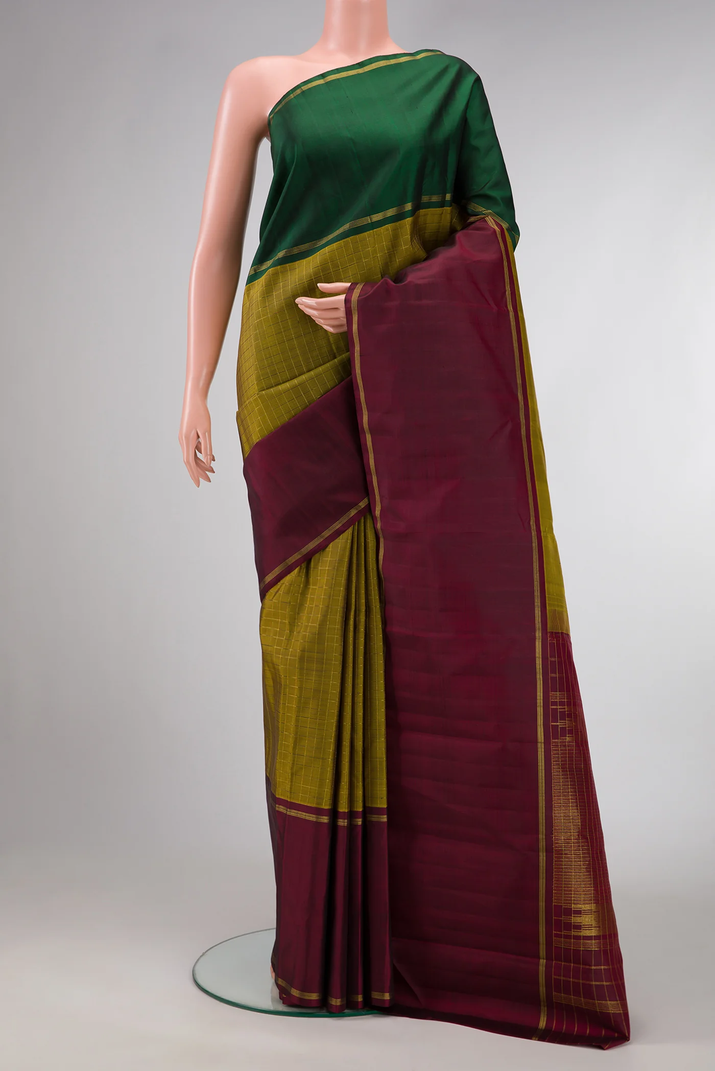 Mehandi Green Kanjivaram Silk Saree