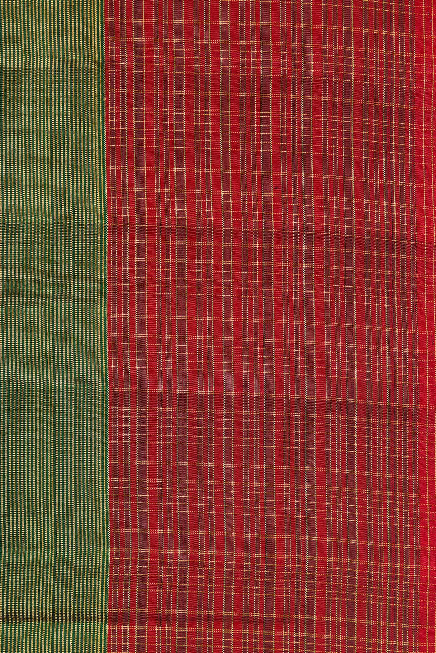 Bottle Green Kanjivaram Silk Saree - Image 3