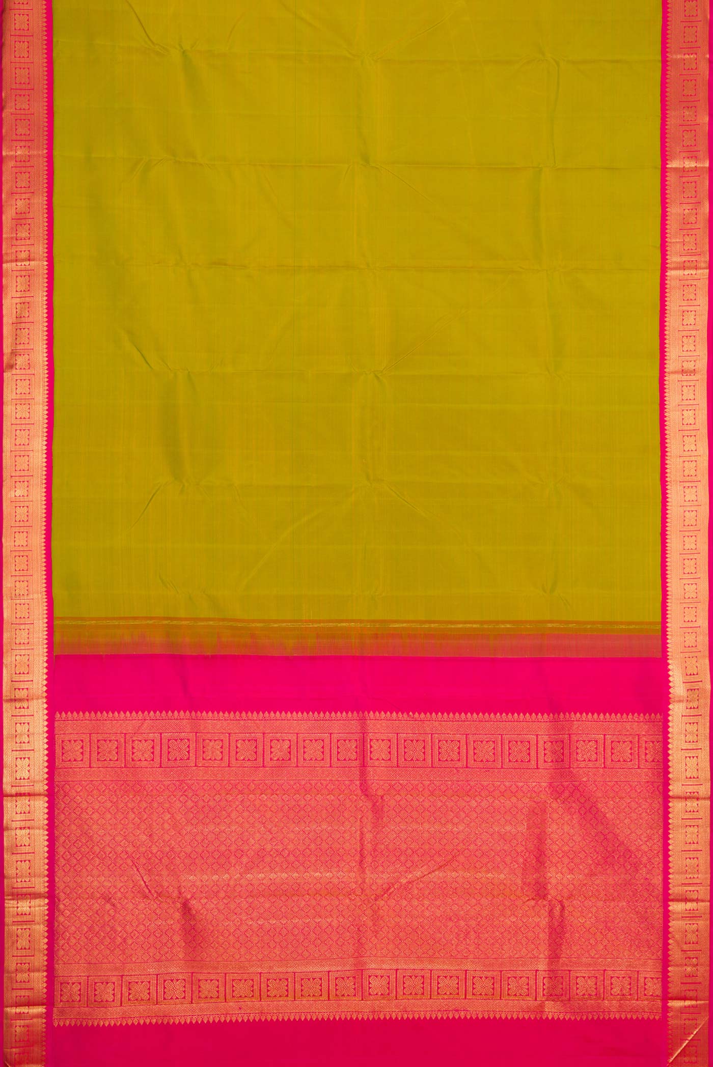 Mehandi Green Dual Tone Kanjivaram Silk Saree - Image 6